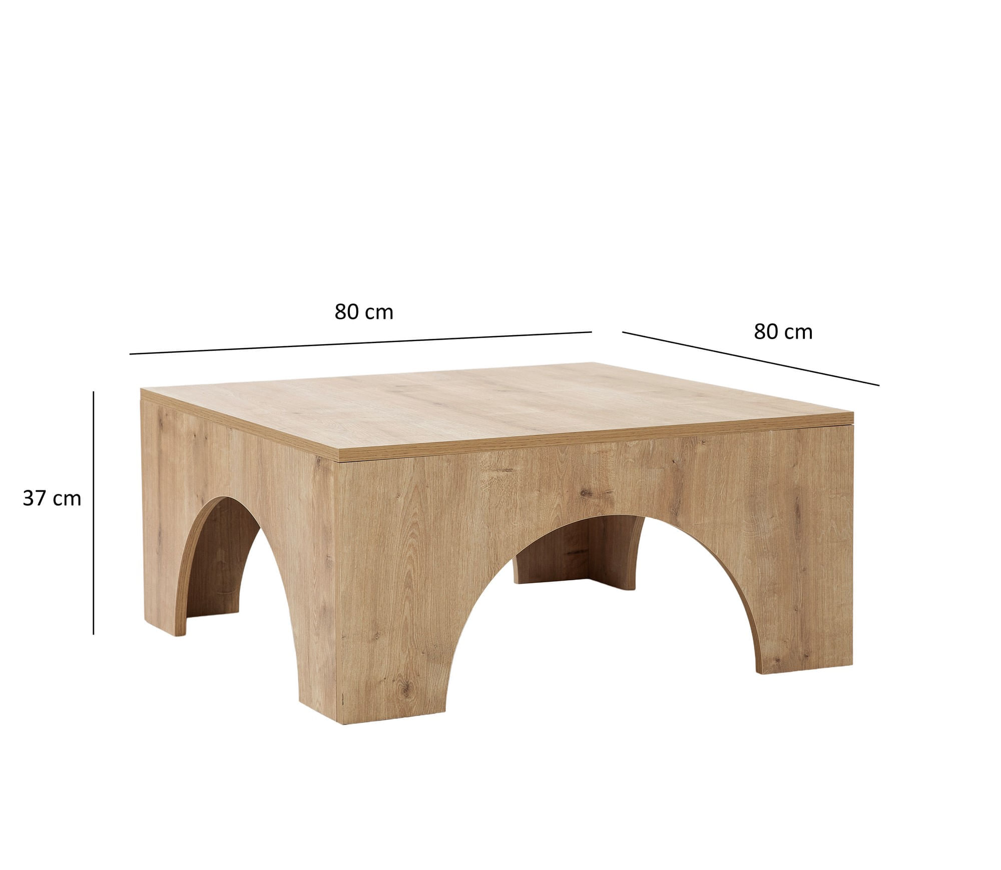 Masuta de cafea, Hanah Home, pal melaminat, stejar, 80x80x37 cm — imaginea 8