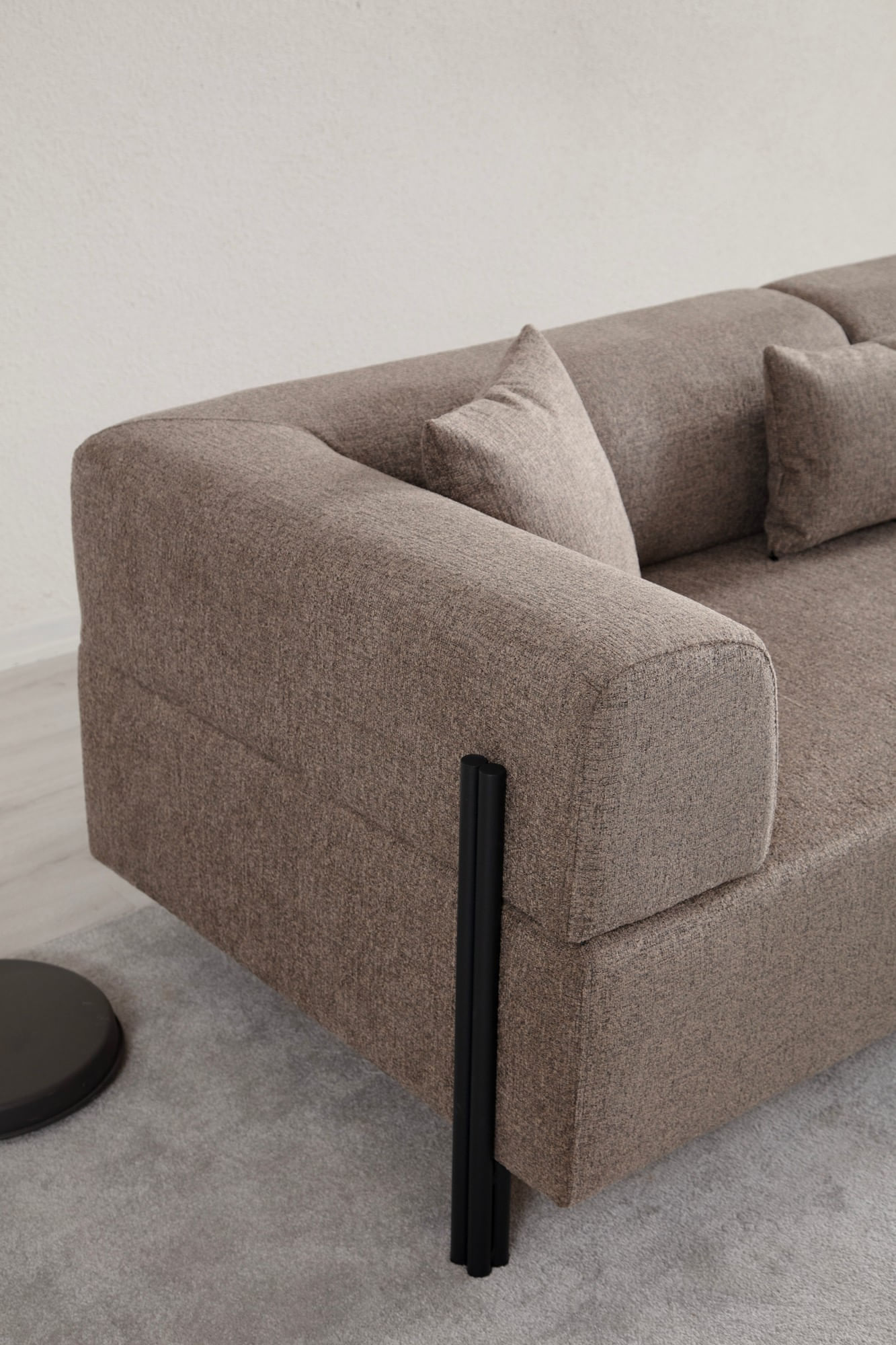 Canapea 3 locuri, Hanah Home, lemn fag si pal, maro, 225x93x75 cm — imaginea 7