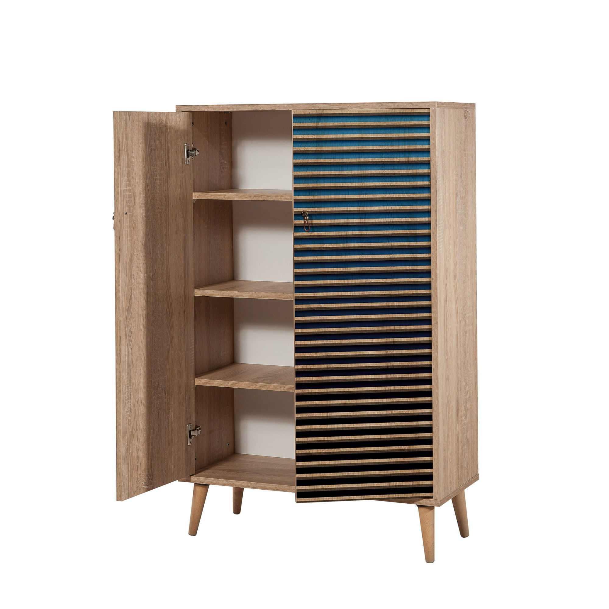Dulap multifunctional, Hanah Home, pal melaminat, stejar sonoma, 80x36x127 cm, 869VEL3979 — imaginea 3