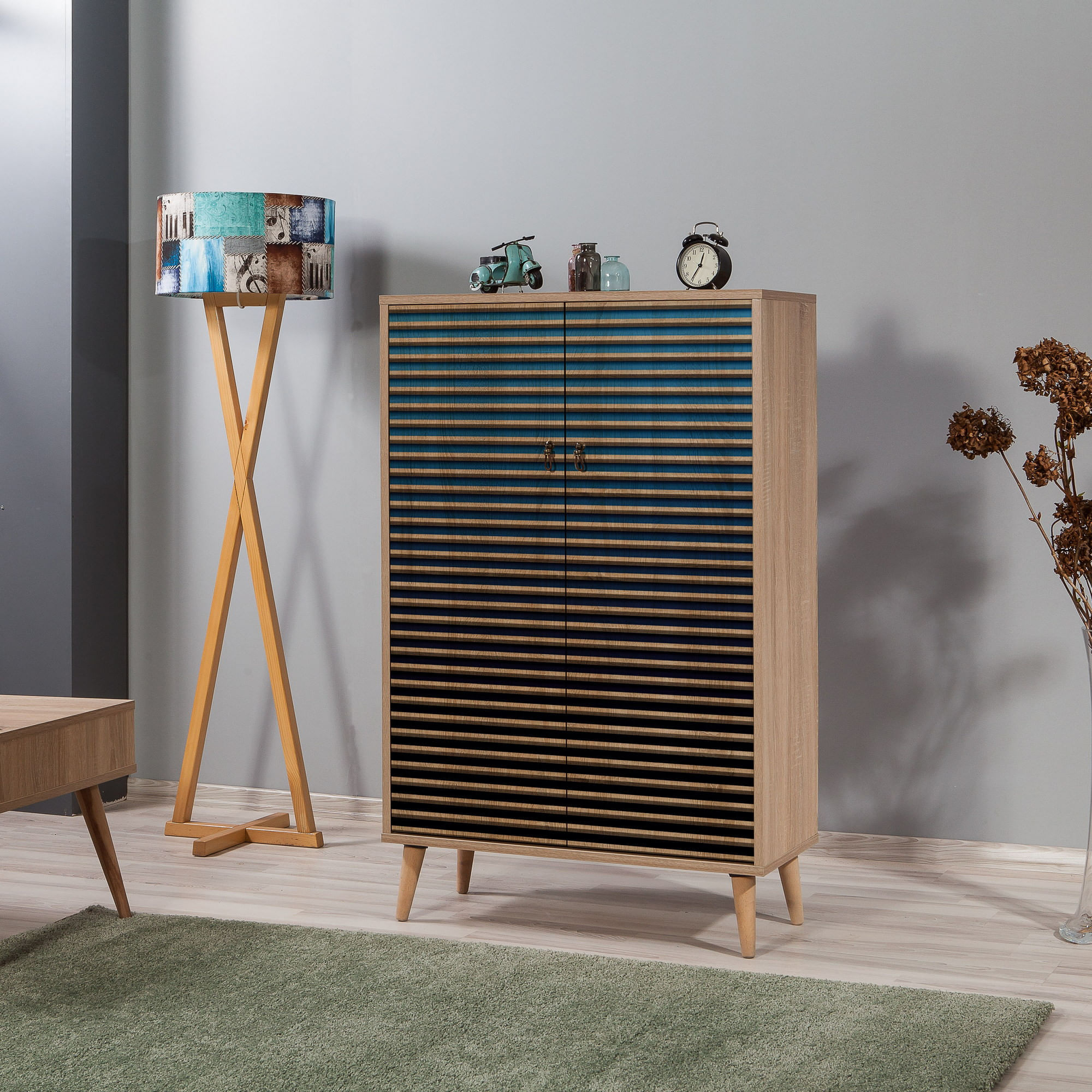 Dulap multifunctional, Hanah Home, pal melaminat, stejar sonoma, 80x36x127 cm, 869VEL3979 — imaginea 7