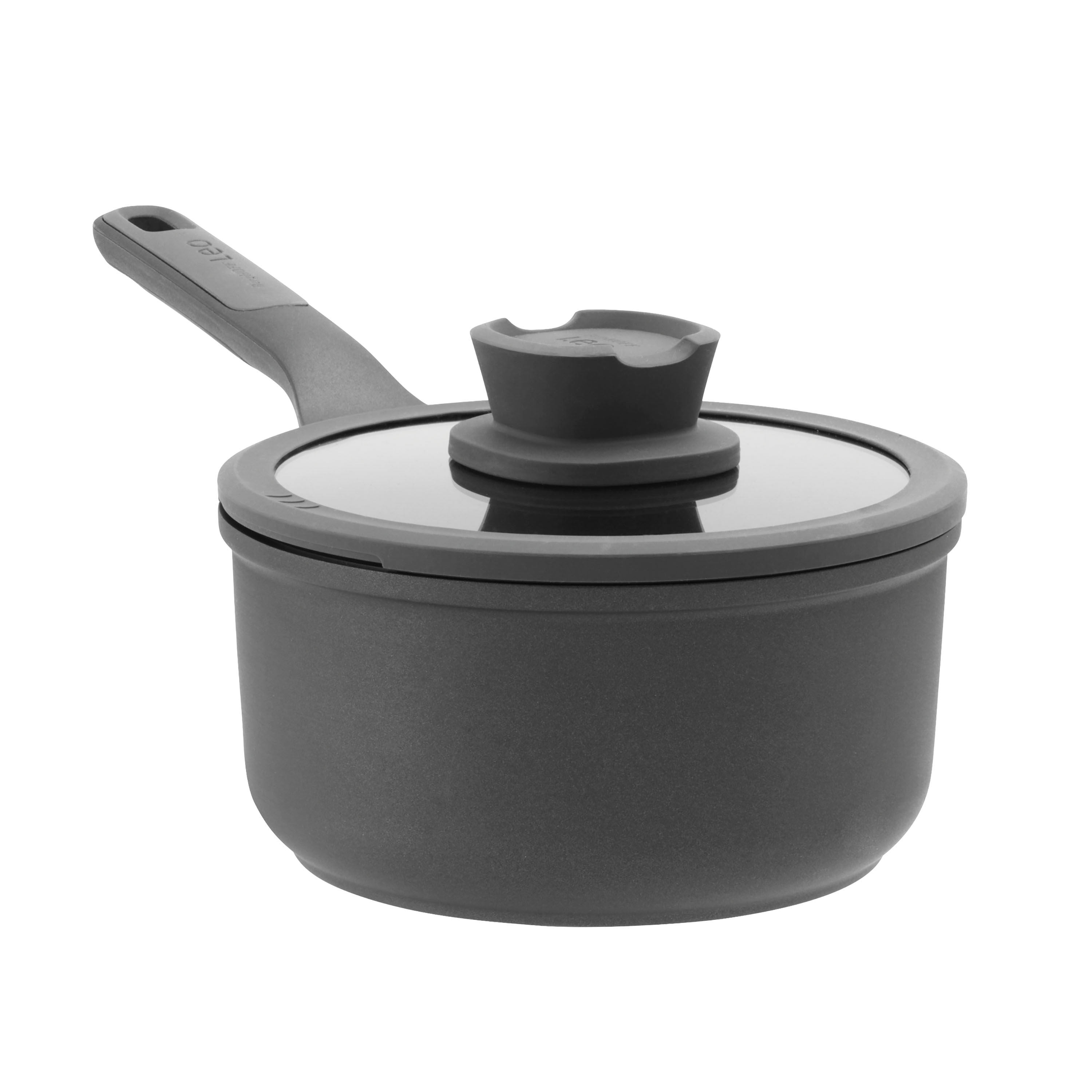 Cratita Stone, 18 cm, 2.1L, capac, maner lung, Aluminiu, Sticla, Negru — imaginea 5