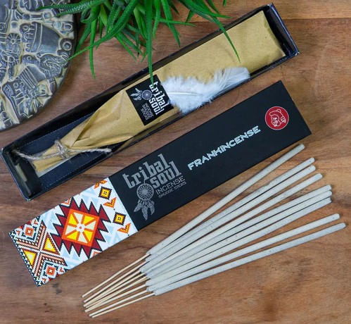 Set betisoare parfumate Tribal Soul, 5 pachete, palo santo, salvie alba, tamaie, myr, copal, 15 g