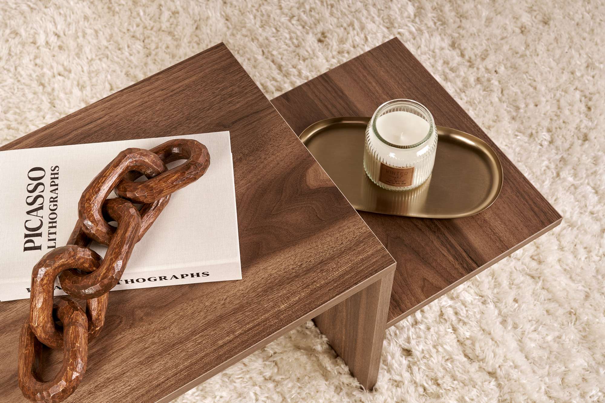 Masa de cafea, Hanah Home, PAL melaminat, nuc, 80x40x40 cm — imaginea 3