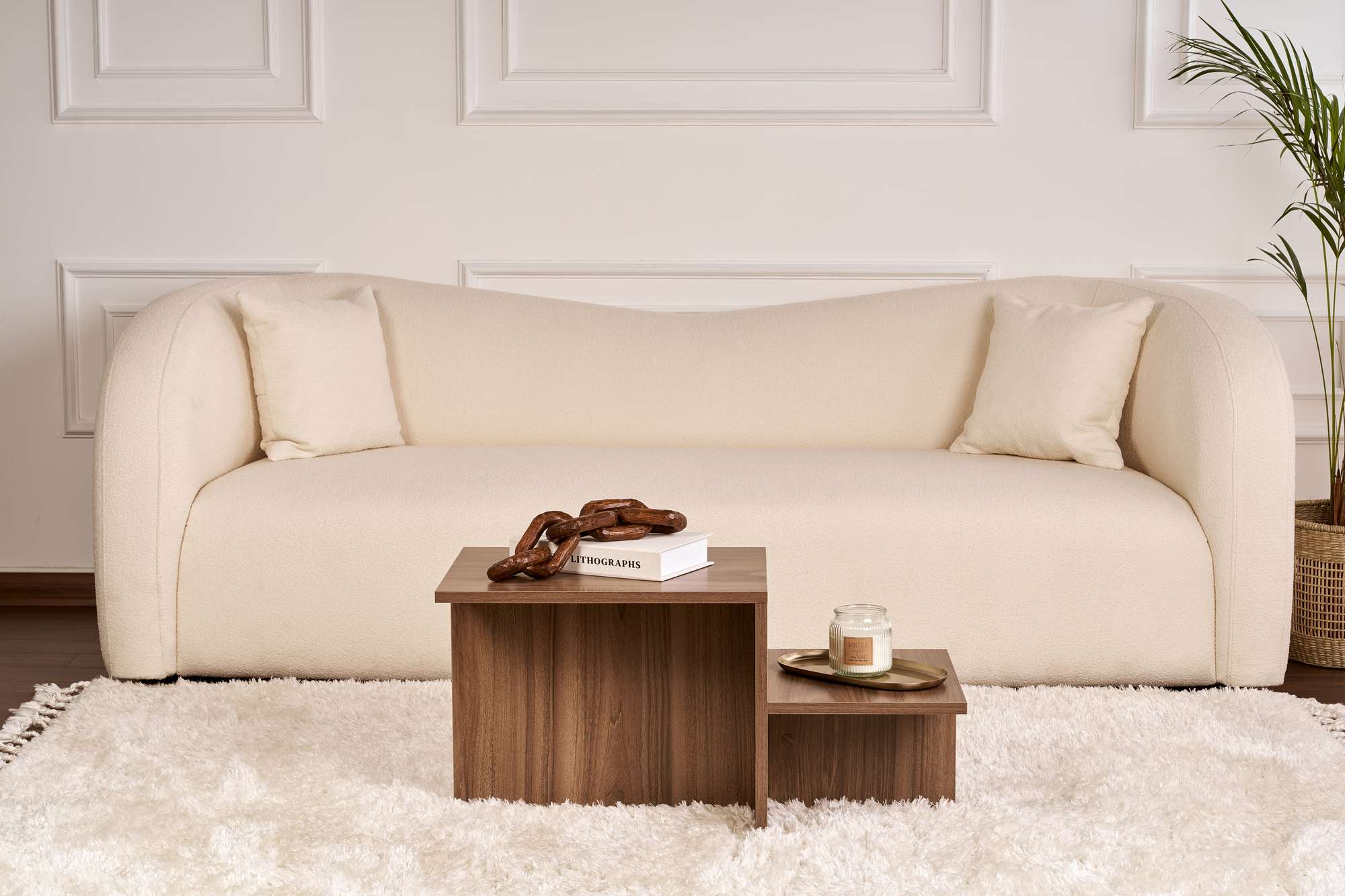 Masa de cafea, Hanah Home, PAL melaminat, nuc, 80x40x40 cm — imaginea 4