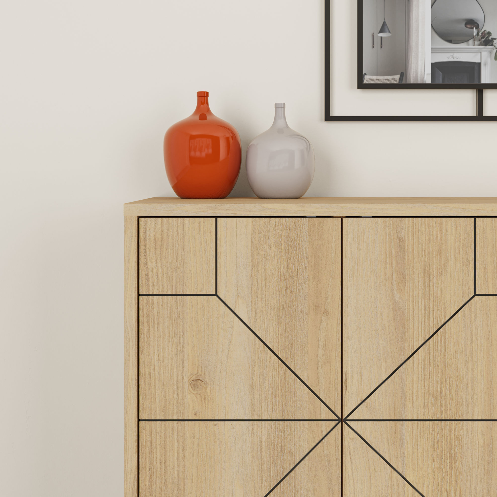 Consola, Hanah Home, pal melaminat, stejar, 123x35x62.4 cm — imaginea 5