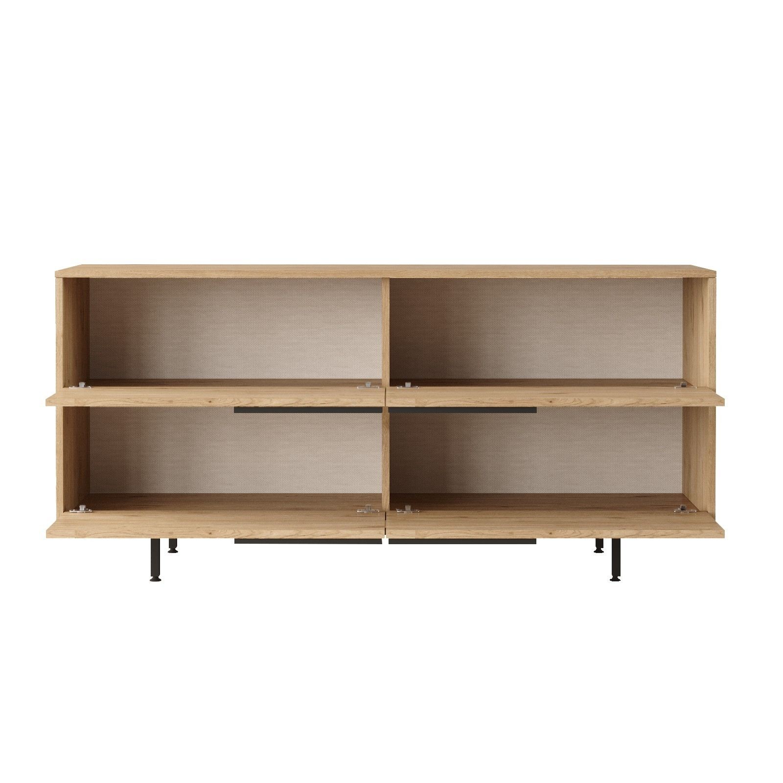Consola, Hanah Home, panou de particule melaminat, nuc, 160x44.5x74.3 cm — imaginea 2