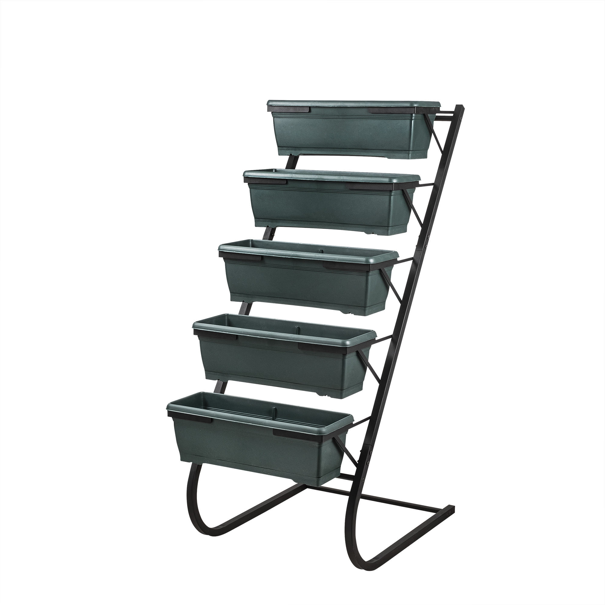 Suport pentru ghivece, Hanah Home, metal, verde inchis negru, 56x85x130 cm