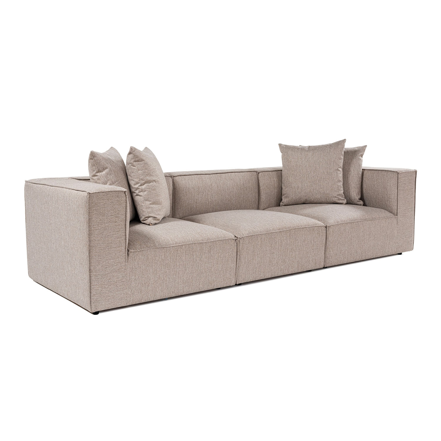 Canapea 3 locuri, Hanah Home, lemn de carpen, in, bej nisip, 270x95x65 cm — imaginea 2