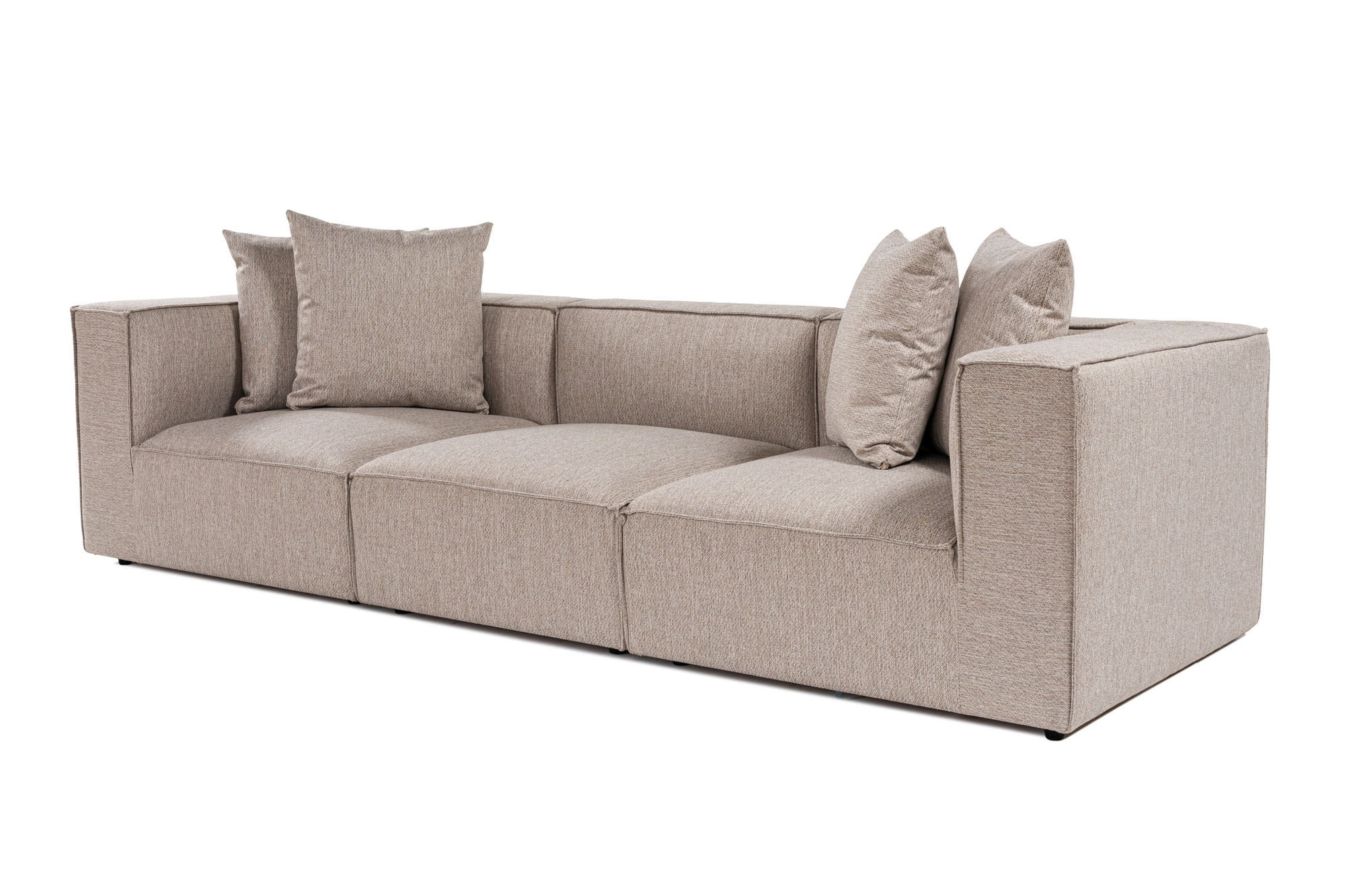 Canapea 3 locuri, Hanah Home, lemn de carpen, in, bej nisip, 270x95x65 cm — imaginea 4