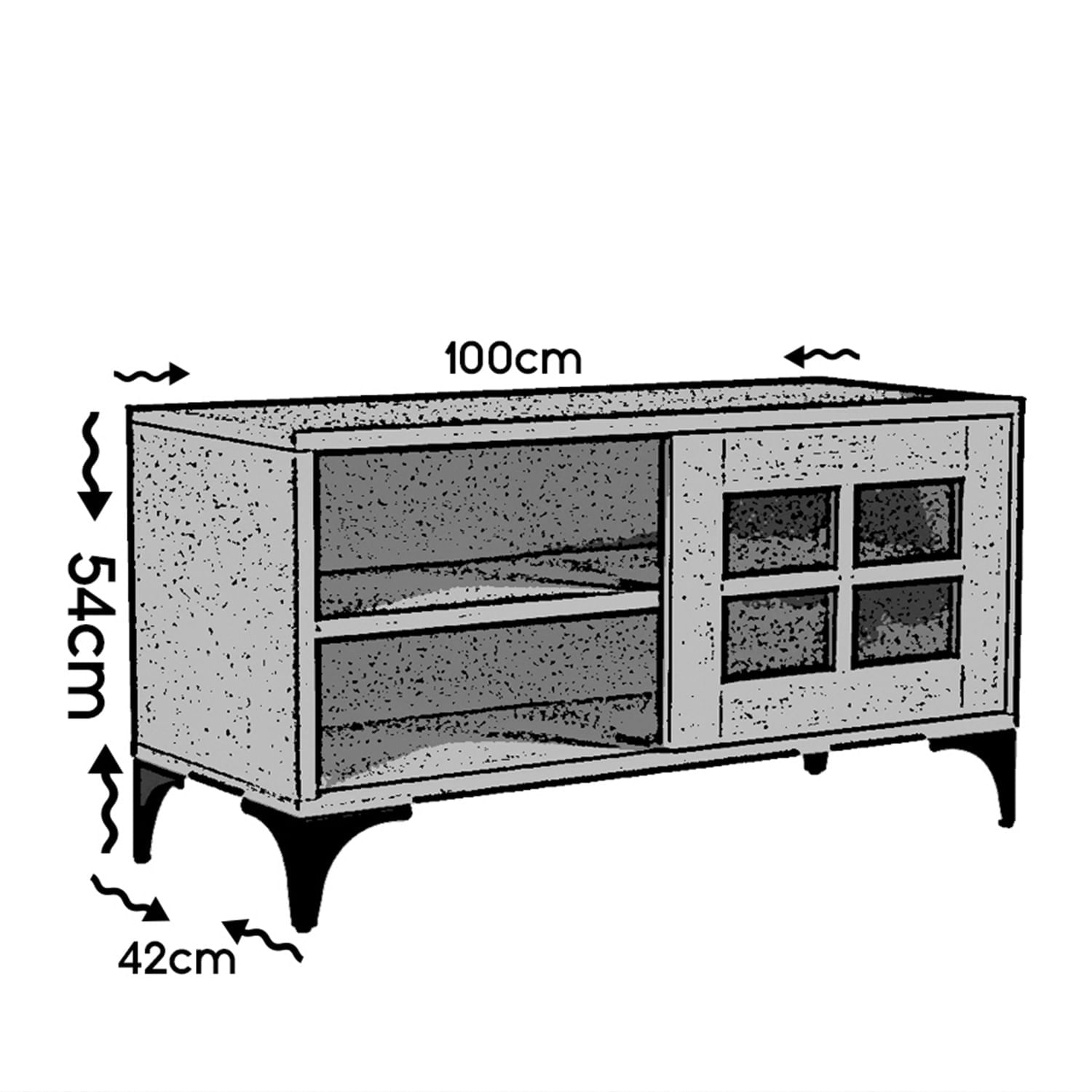 Comoda tv, Hanah Home, pal melaminat, alb, 100x54x42 cm — imaginea 5