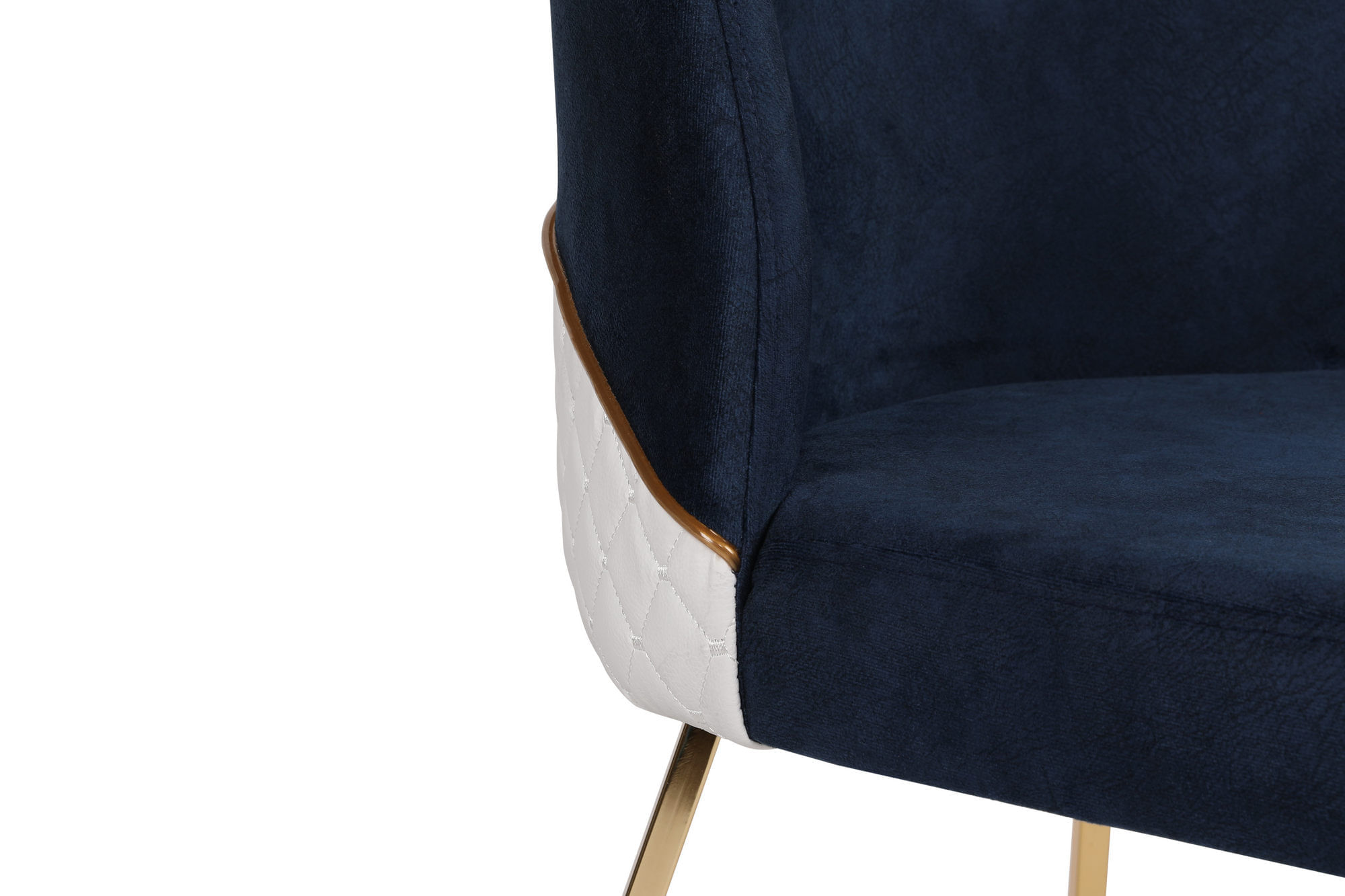 Set scaune, Hanah Home, catifea, auriu si albastru inchis, 50x49x90 cm — imaginea 6