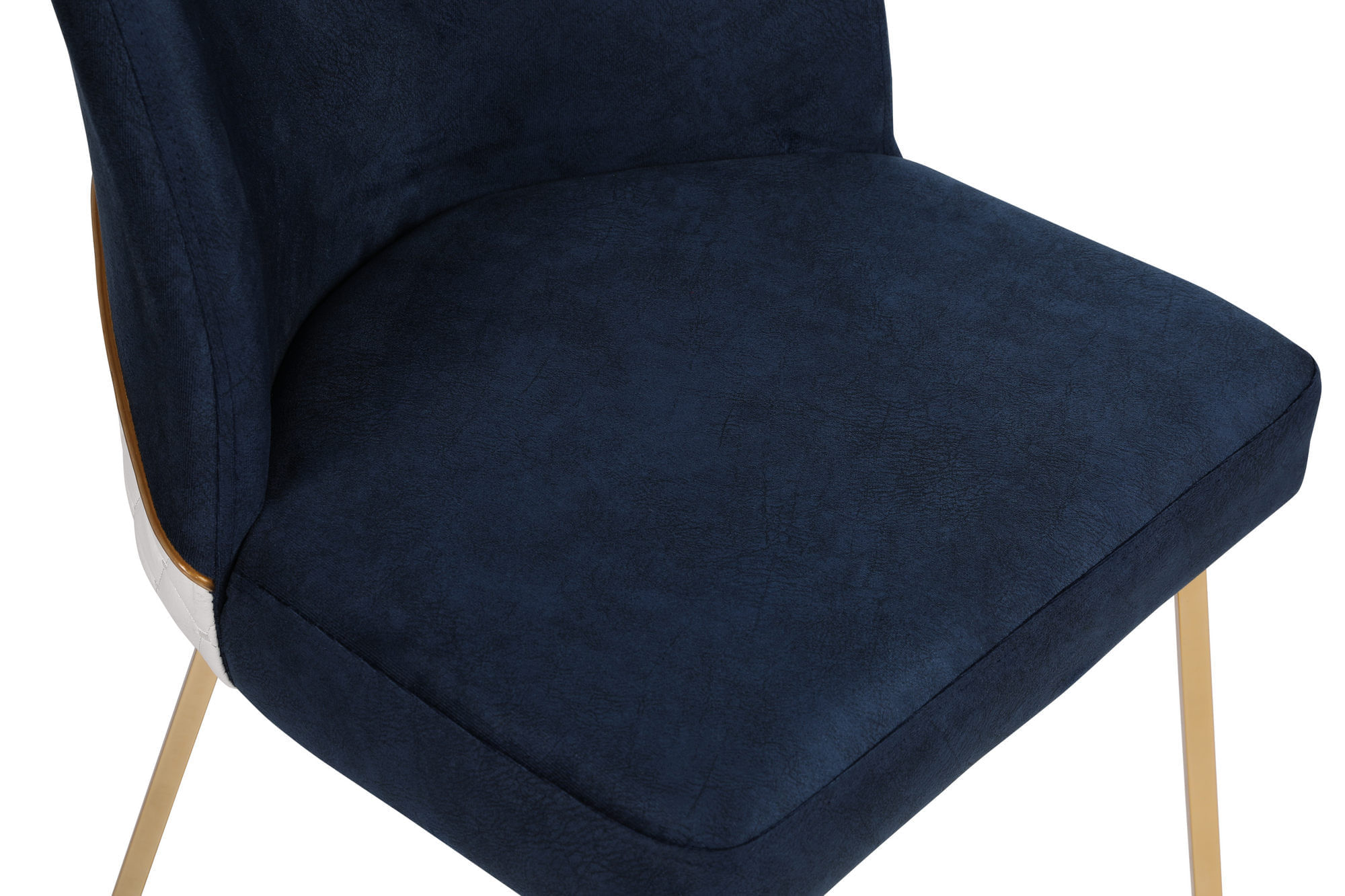 Set scaune, Hanah Home, catifea, auriu si albastru inchis, 50x49x90 cm — imaginea 8