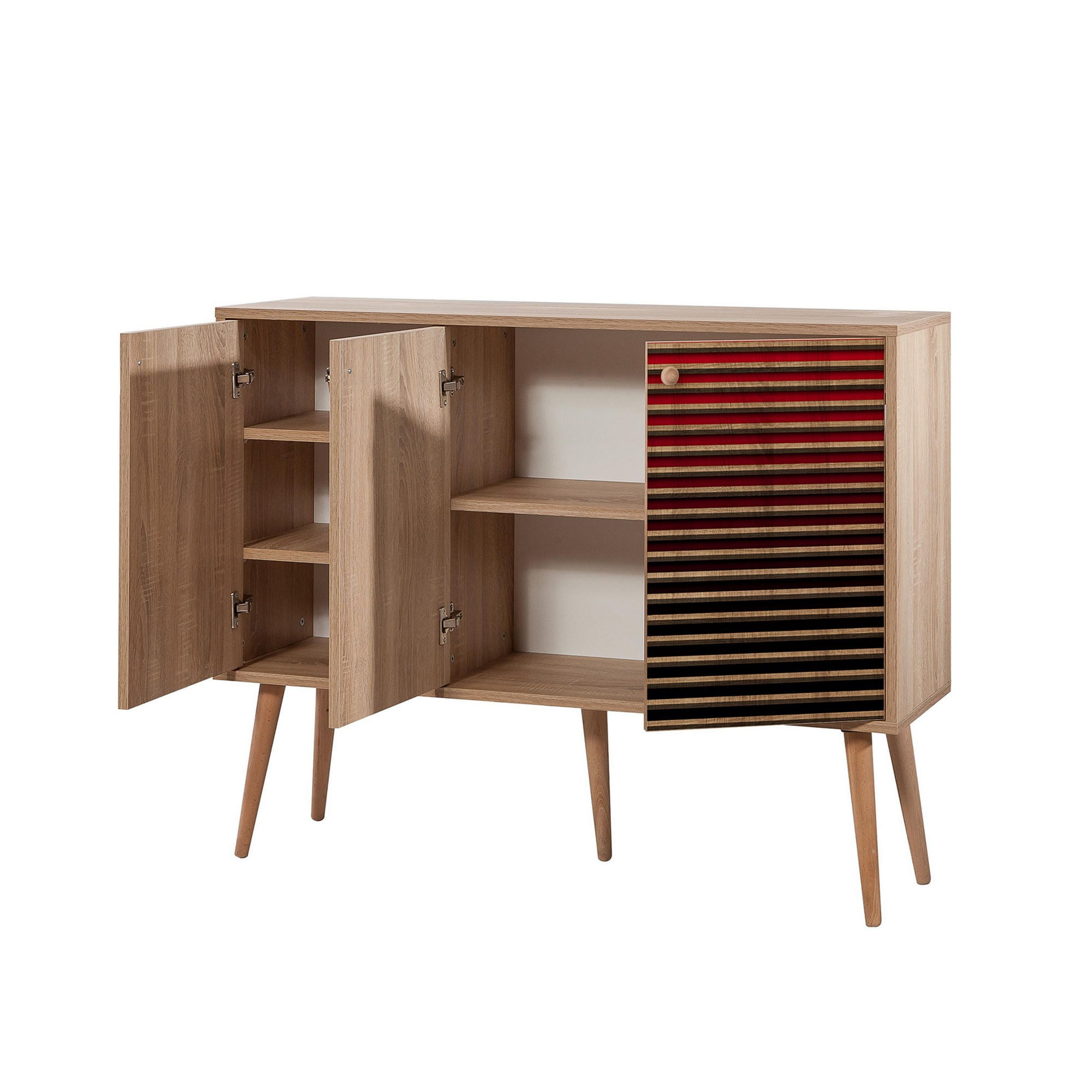 Consola, Hanah Home, panou de particule melaminat, stejar sonoma, 120x36x90 cm — imaginea 6