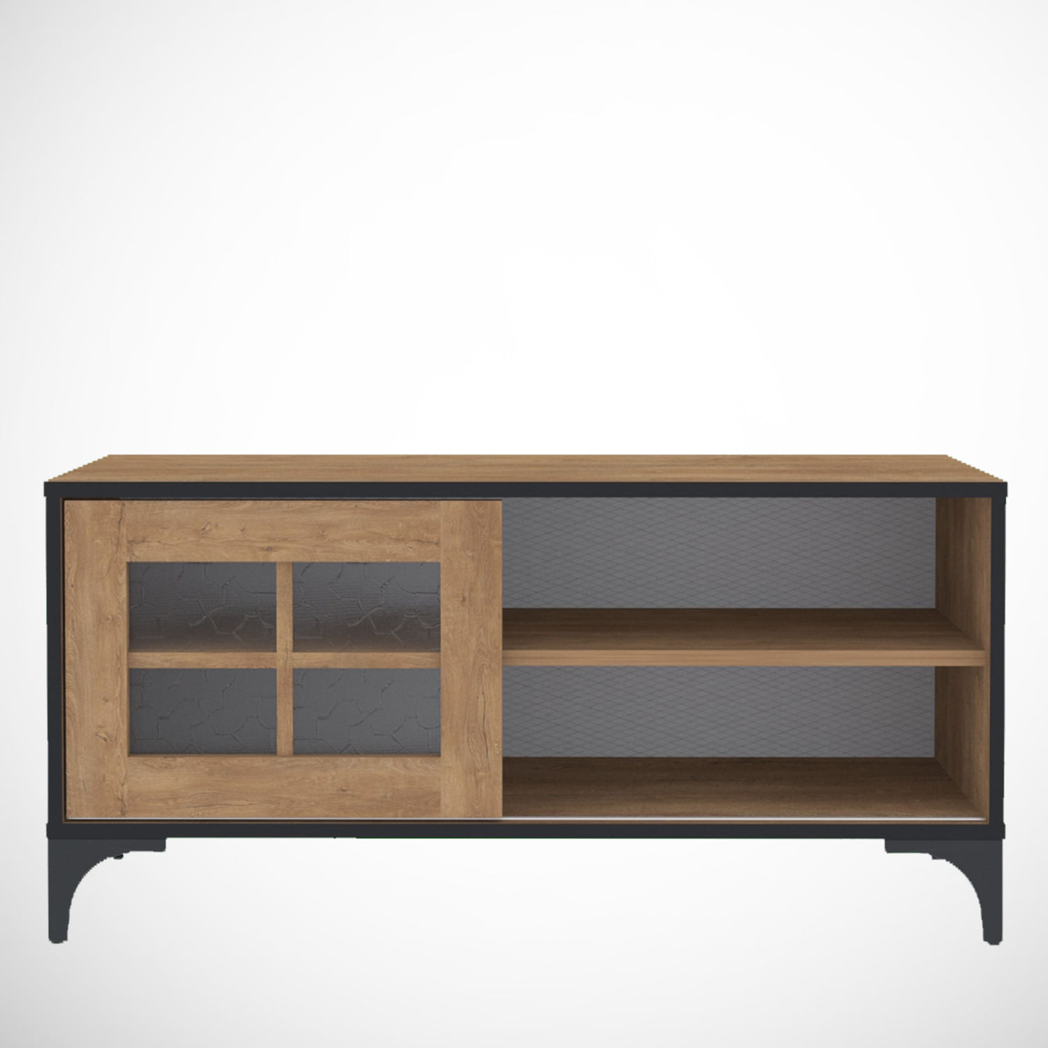 Comoda tv, Hanah Home, pal melaminat, stejar, 100x54x42 cm