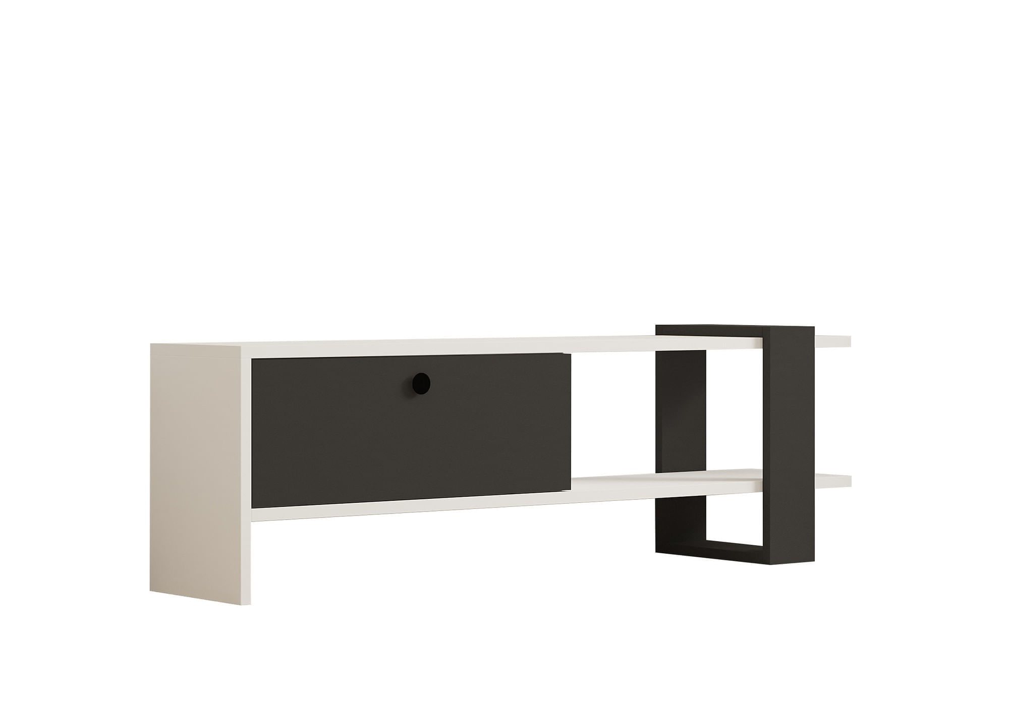Comoda tv, Hanah Home, pal melaminat, antracit si alb, 120x25x36.8 cm — imaginea 2
