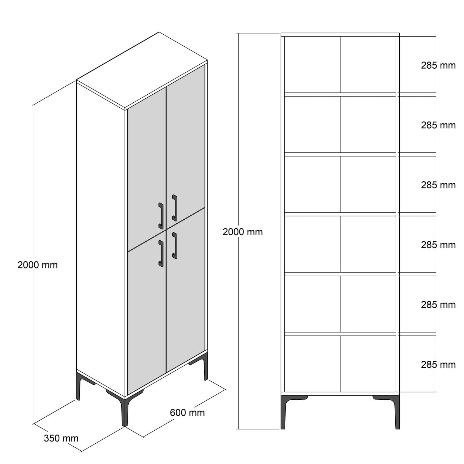 Dulap multifunctional, Hanah Home, pal melaminat, nuc, 60x35x200 cm — imaginea 6