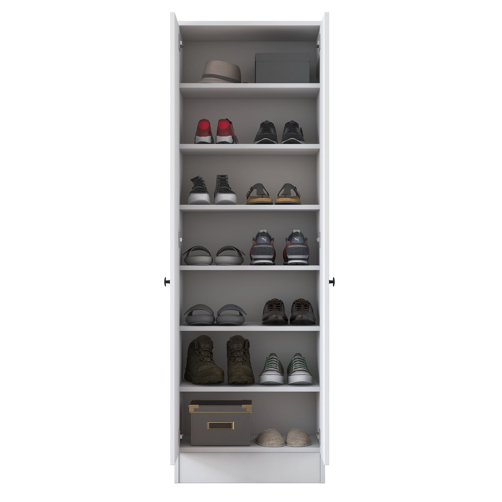 Dulap multifunctional, Hanah Home, pal melaminat, alb, 59.8x37.5x182.8 cm — imaginea 4
