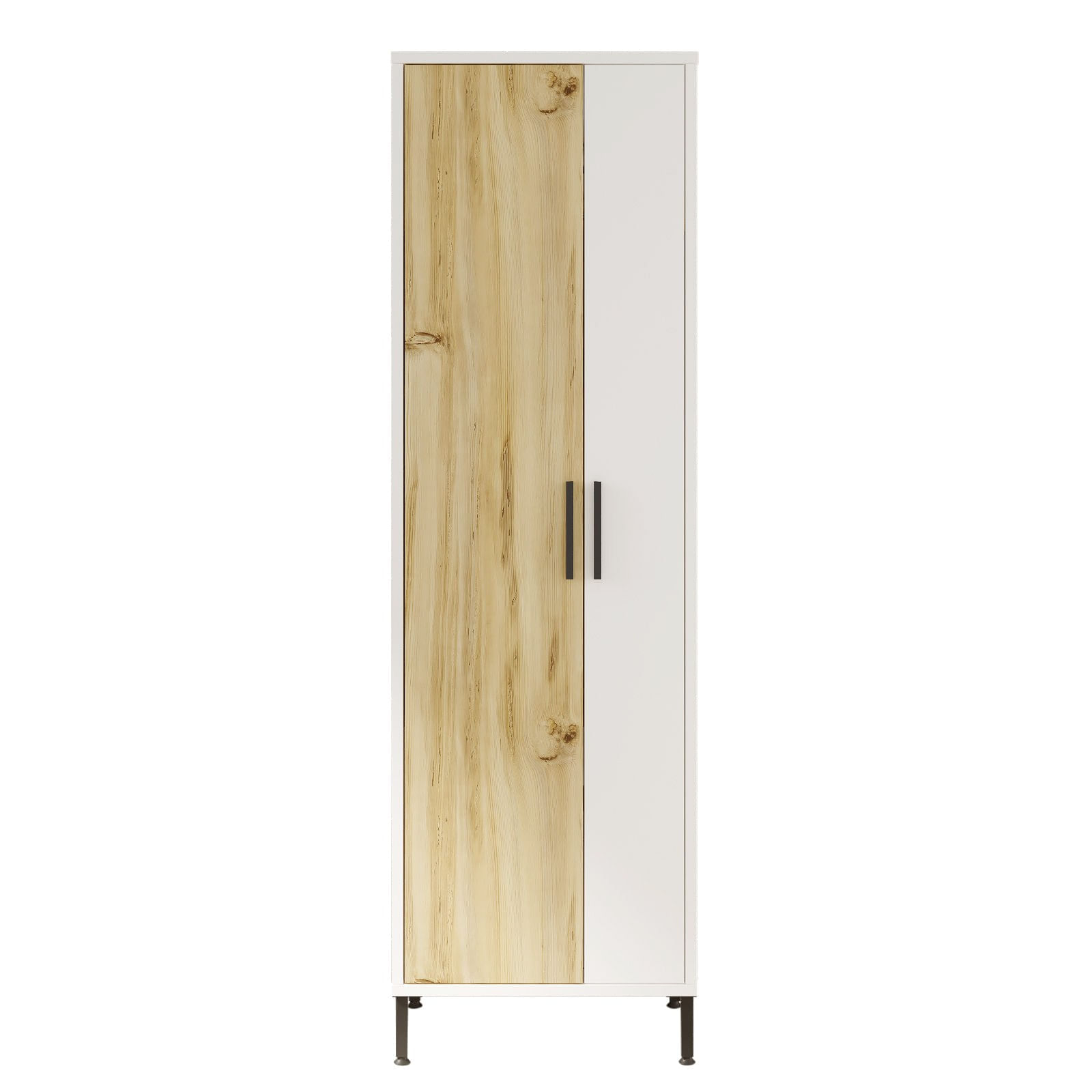 Dulap multifunctional, Hanah Home, panou aglomerat melaminat, nuc si alb, 50.4x35.7x165 cm
