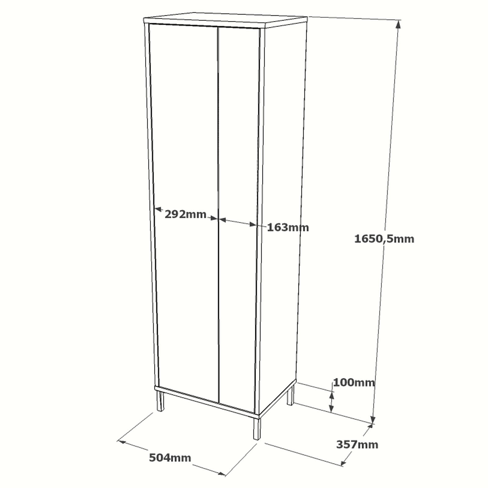 Dulap multifunctional, Hanah Home, panou aglomerat melaminat, nuc si alb, 50.4x35.7x165 cm — imaginea 8
