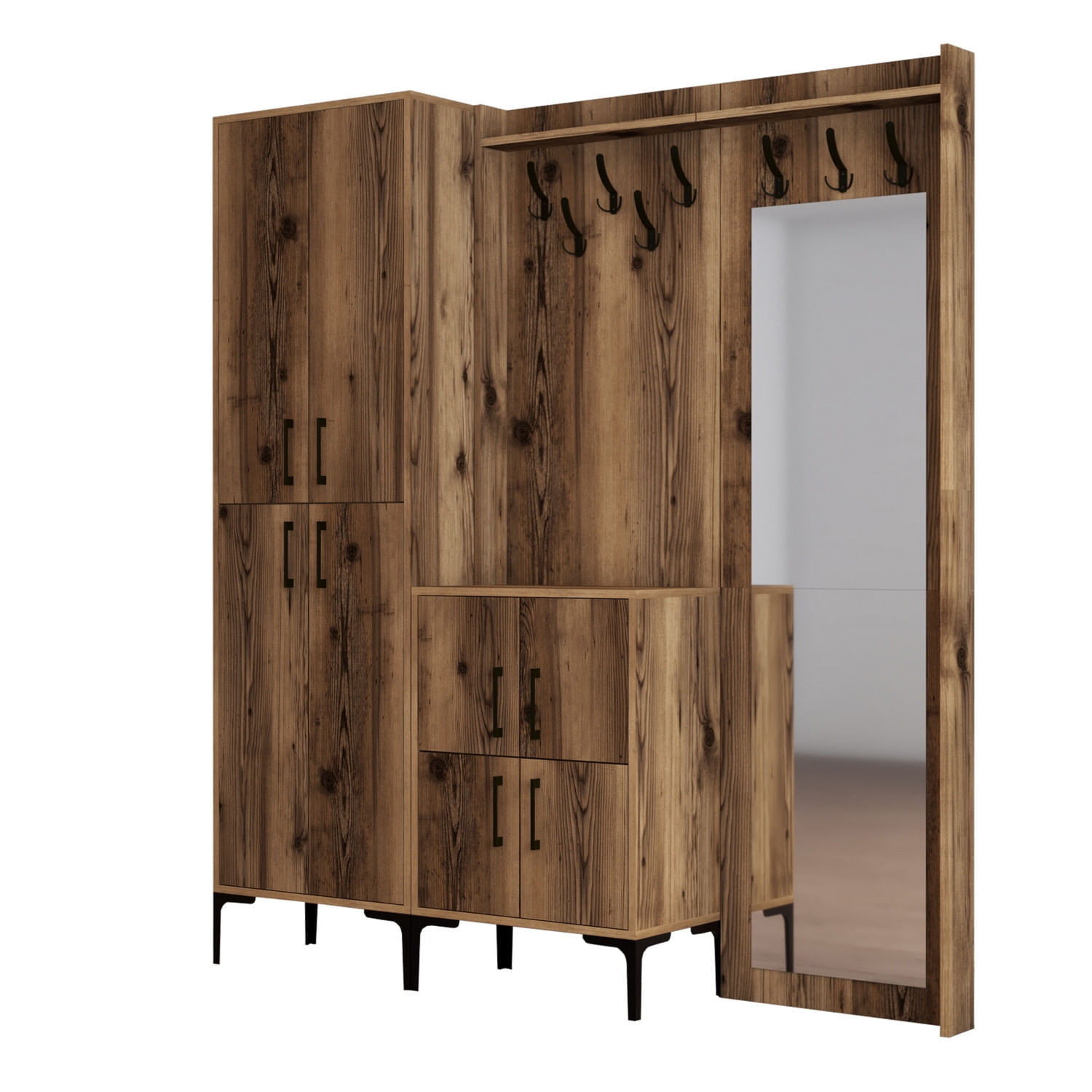 Cuier, Hanah Home, pal melaminat, nuc, 180x35x200 cm