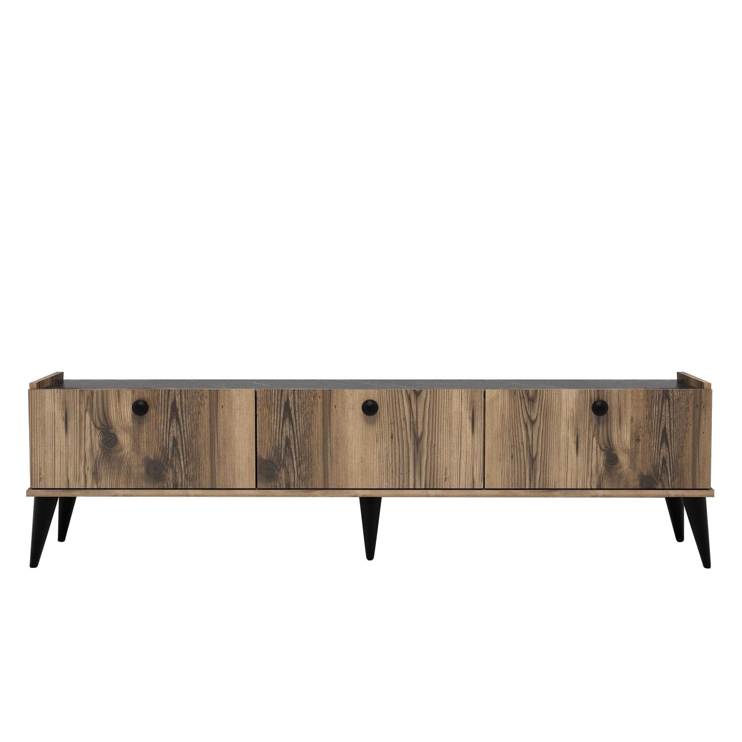 Comoda tv, Hanah Home, pal melaminat, nuc si marmura, 180x35x49 cm