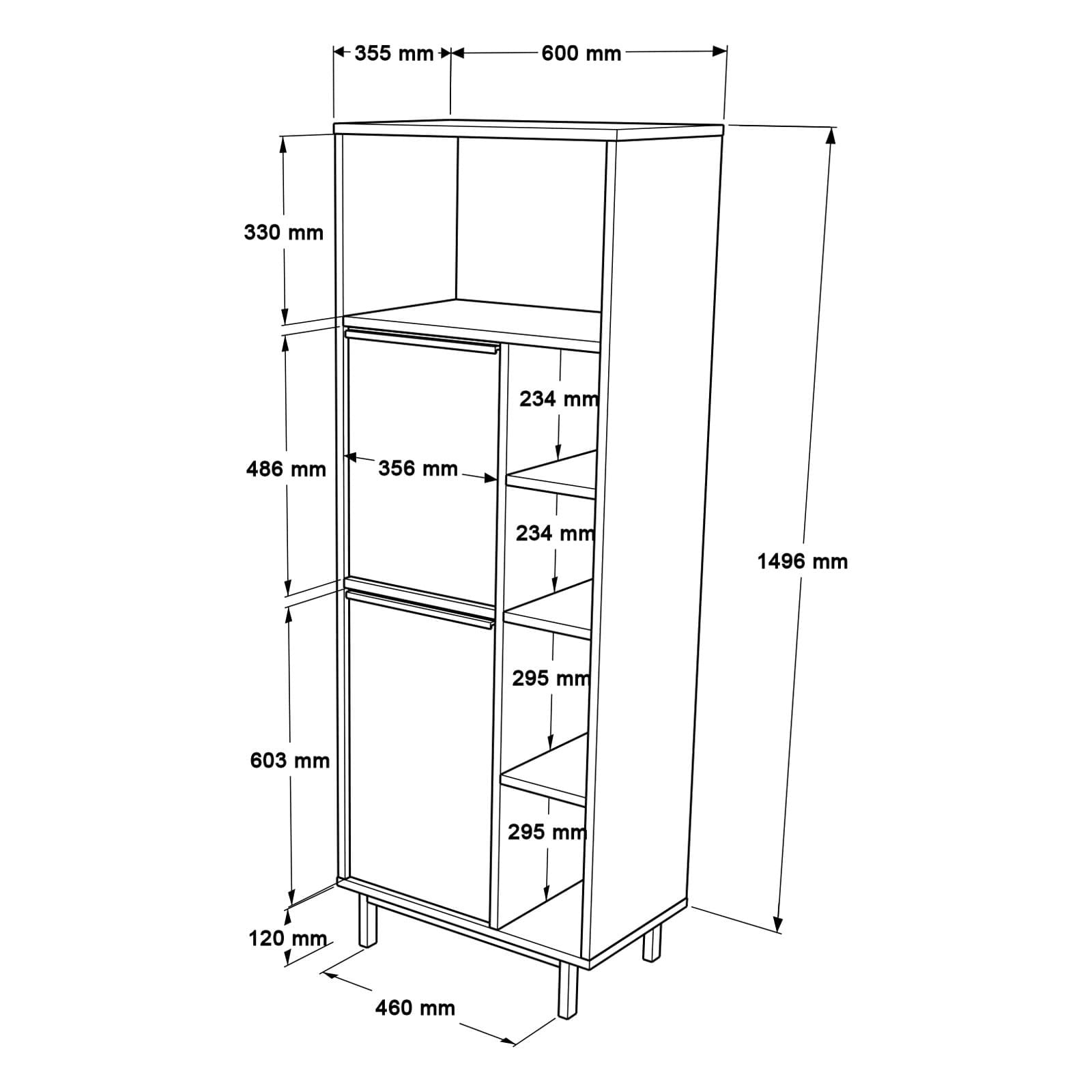 Dulap de bucatarie, Hanah Home, pal melaminat, alb, 160x45.1x35.5 cm — imaginea 8