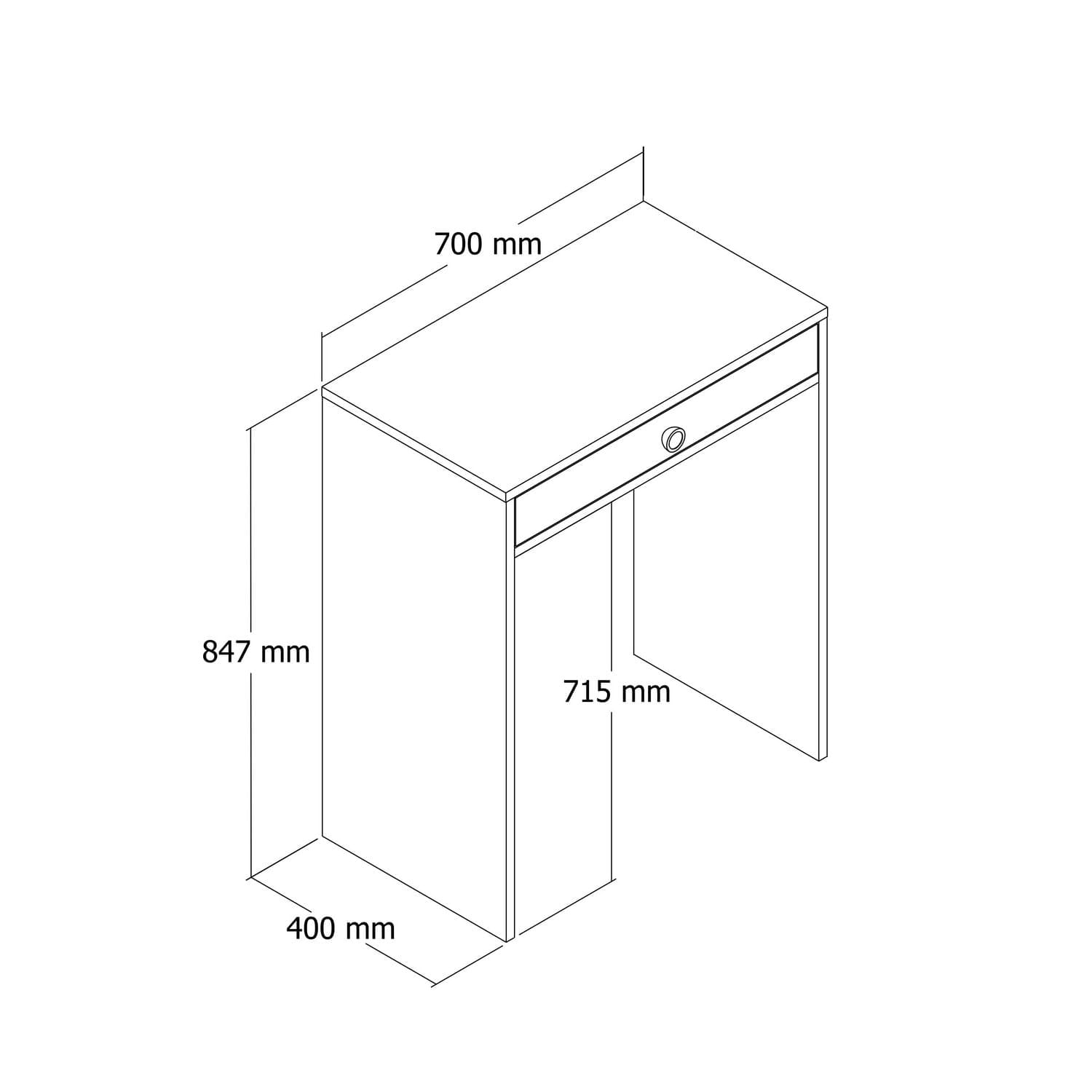 Masa de machiaj, Hanah Home, panou aglomerat cu melamina, nuc, negru, marmura, 70x84,7x40 cm — imaginea 6