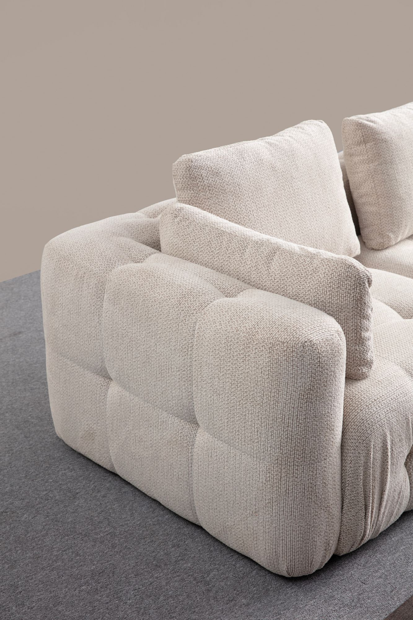 Canapea 2 locuri, Atelier Del Sofa, lemn de fag si pal, bej, 300x120x65 cm — imaginea 3