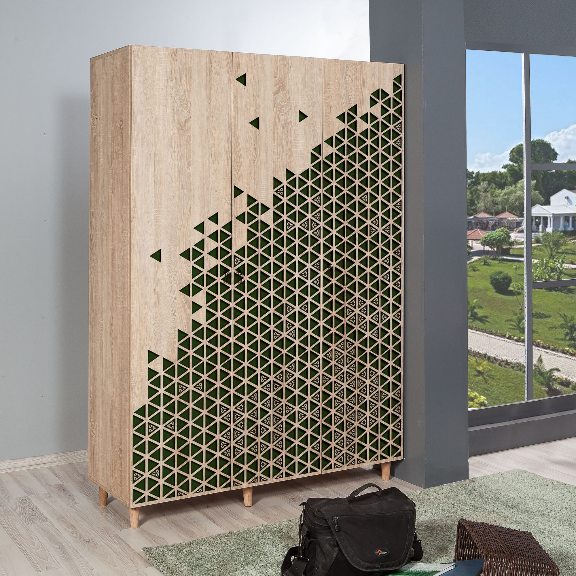 Sifonier, Hanah Home, pal melaminat, stejar sonoma, 135x52x192 cm, 863SPH4209 — imaginea 6