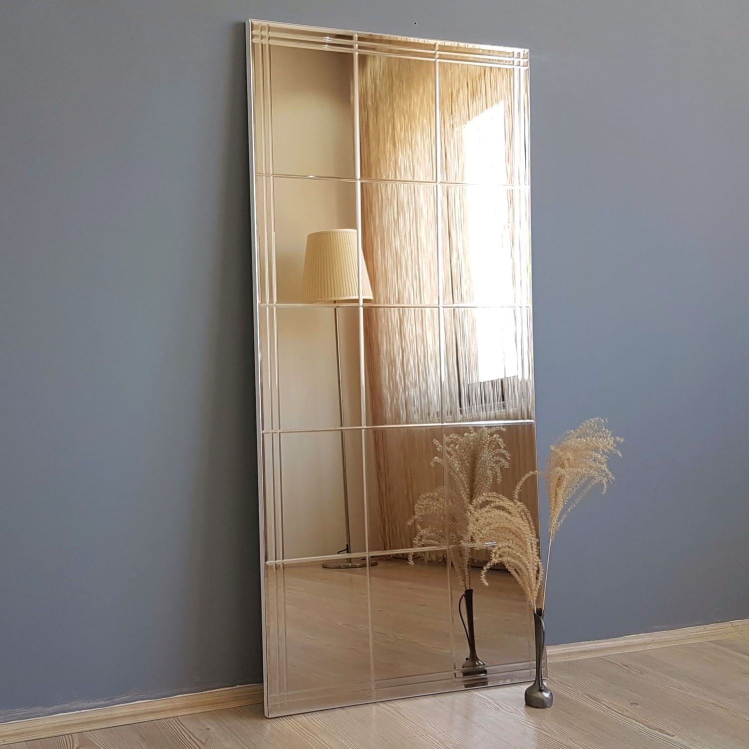Oglinda, Hanah Home, mdf, argintiu, 62x130 cm, 552NOS2143