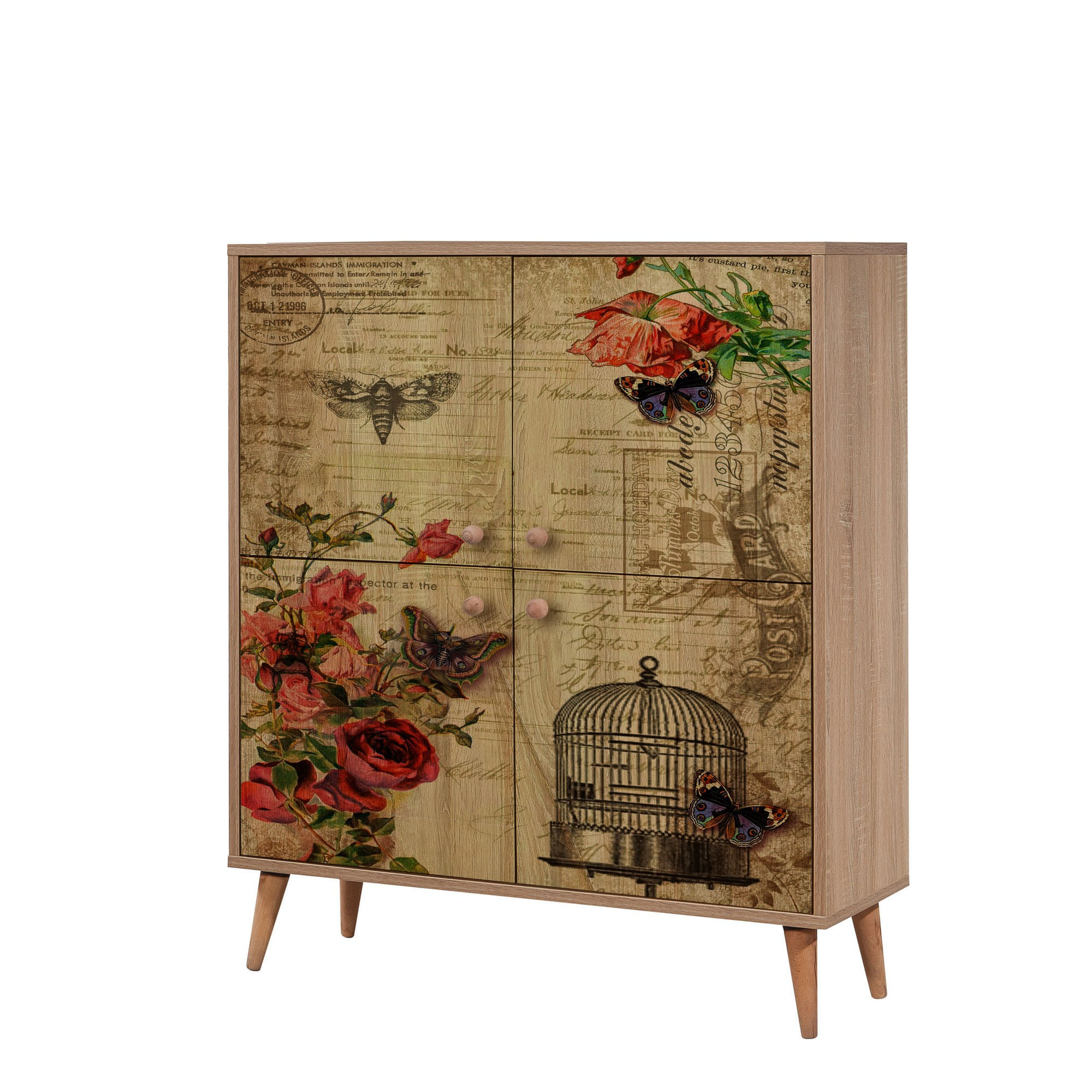 Dulap multifunctional, Hanah Home, PAL melaminat, stejar sonoma, 95x36x111 cm, 863SPH3935
