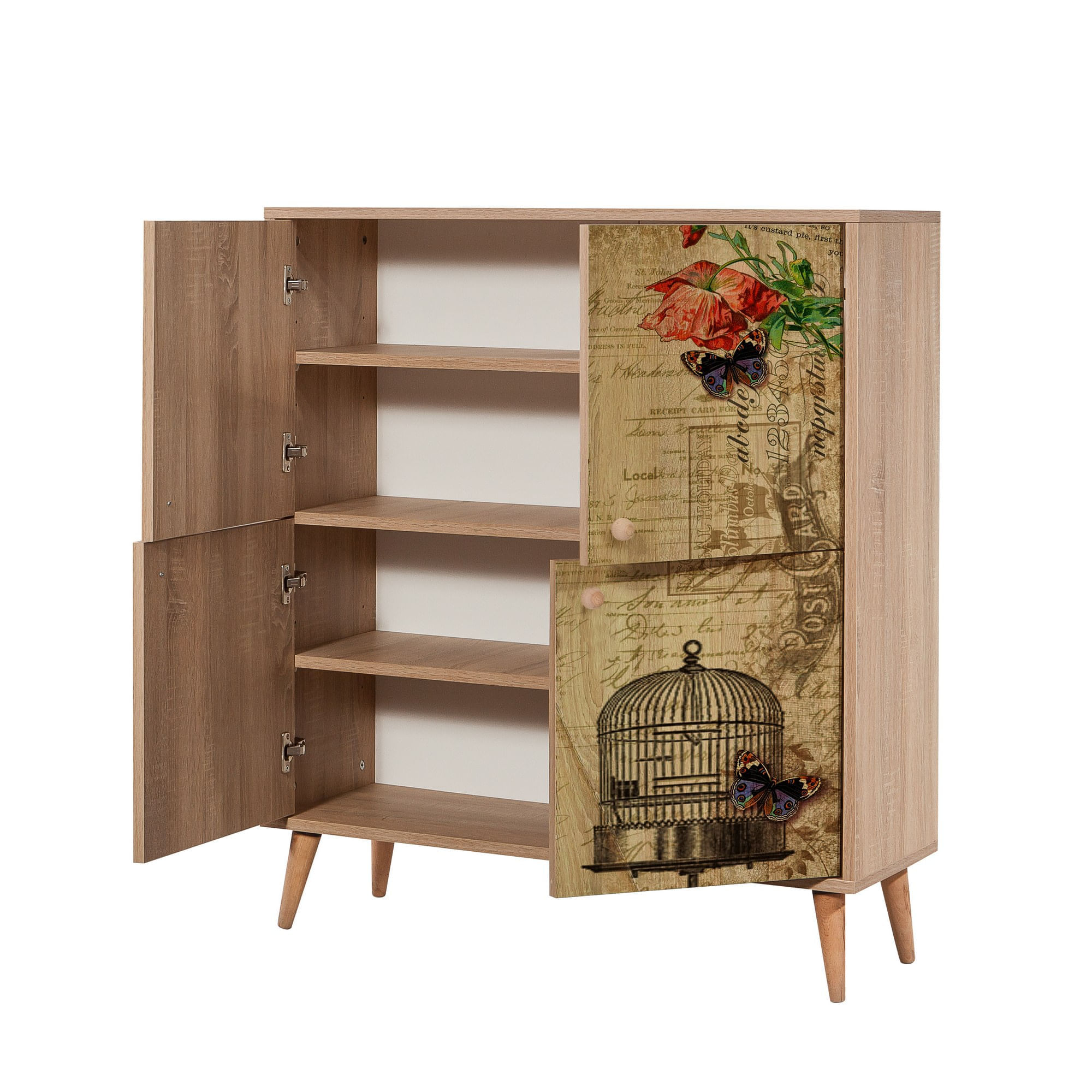 Dulap multifunctional, Hanah Home, PAL melaminat, stejar sonoma, 95x36x111 cm, 863SPH3935 — imaginea 2