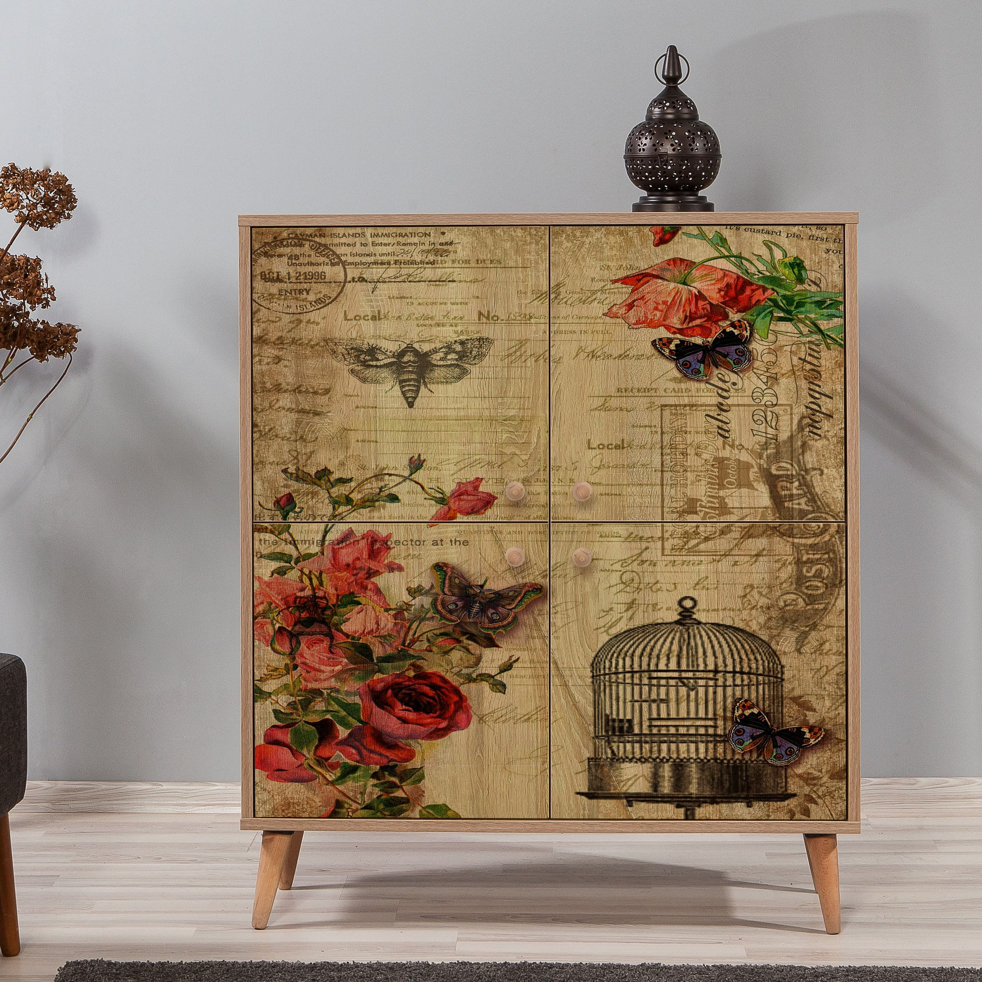 Dulap multifunctional, Hanah Home, PAL melaminat, stejar sonoma, 95x36x111 cm, 863SPH3935 — imaginea 5