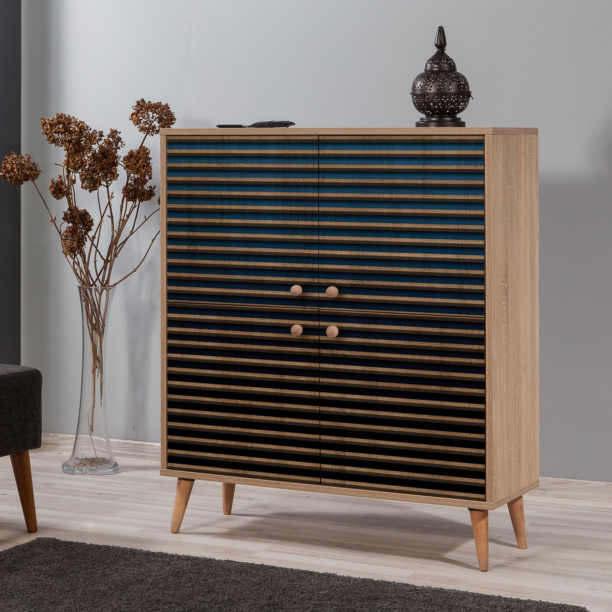 Dulap multifunctional, Hanah Home, pal melaminat, stejar sonoma, 95x36x111 cm, 863SPH3950 — imaginea 6