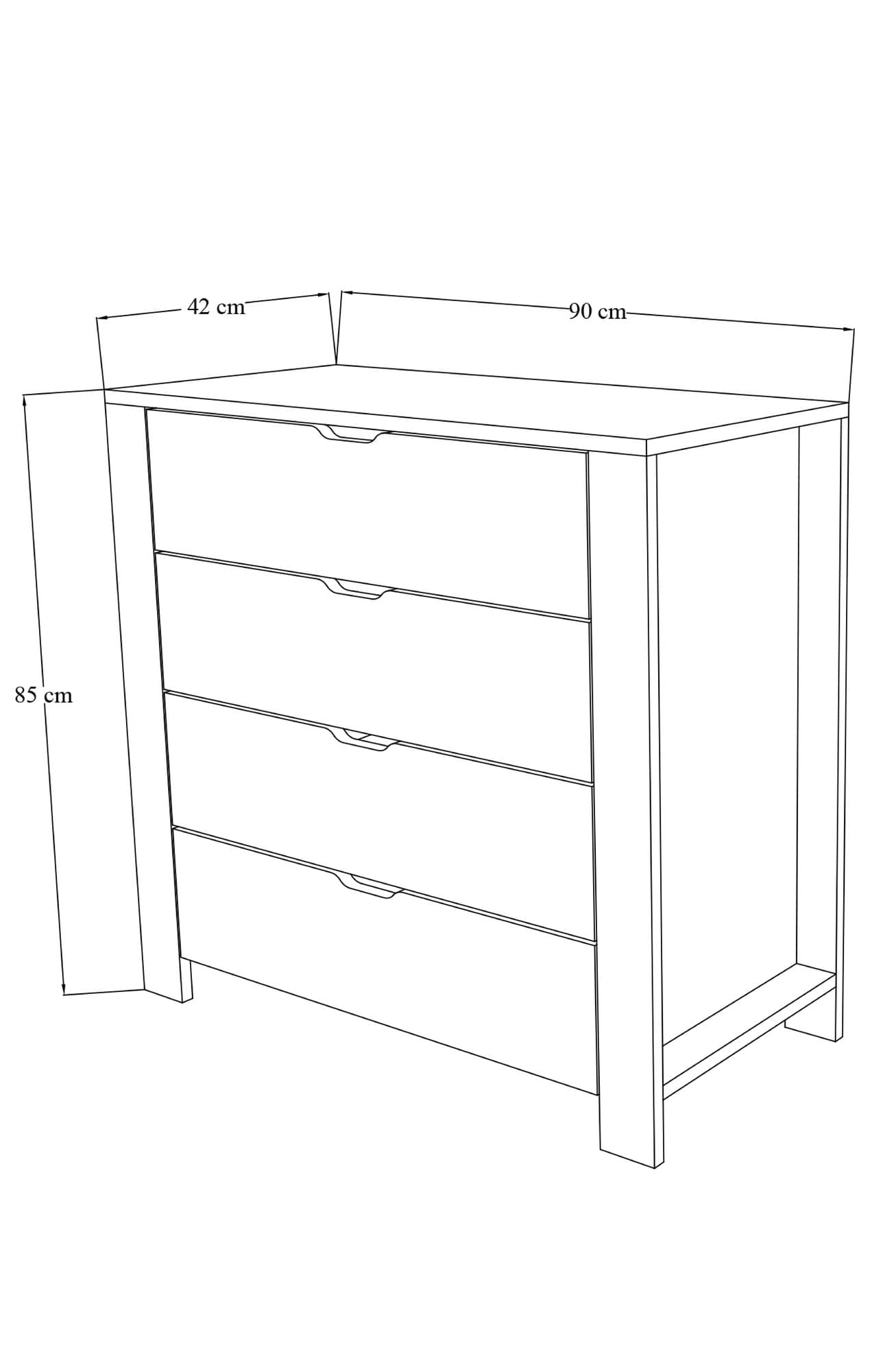 Comoda, Hanah Home, pal melaminat, alb, 90x42x85 cm — imaginea 7