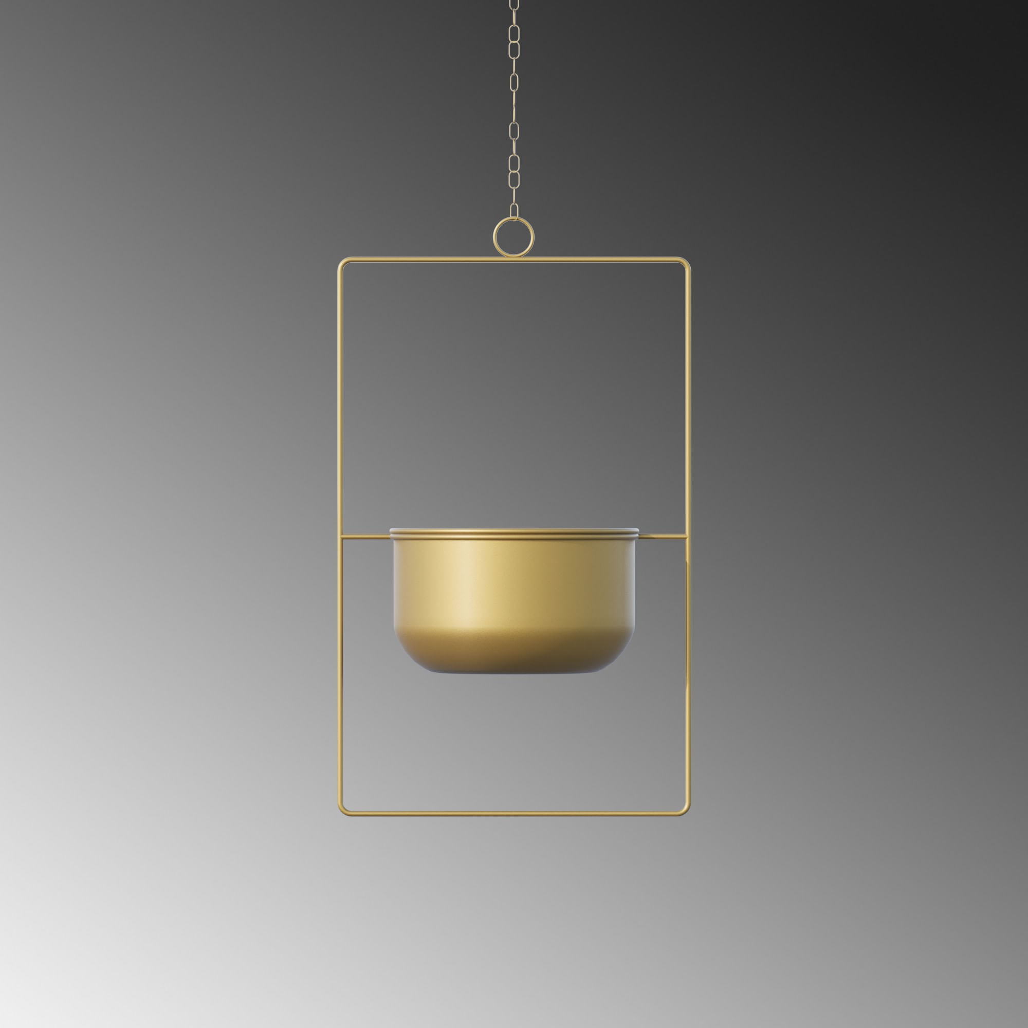 Ghiveci cu suport, Aberto Design, metal, auriu, 25x17x40 cm — imaginea 2