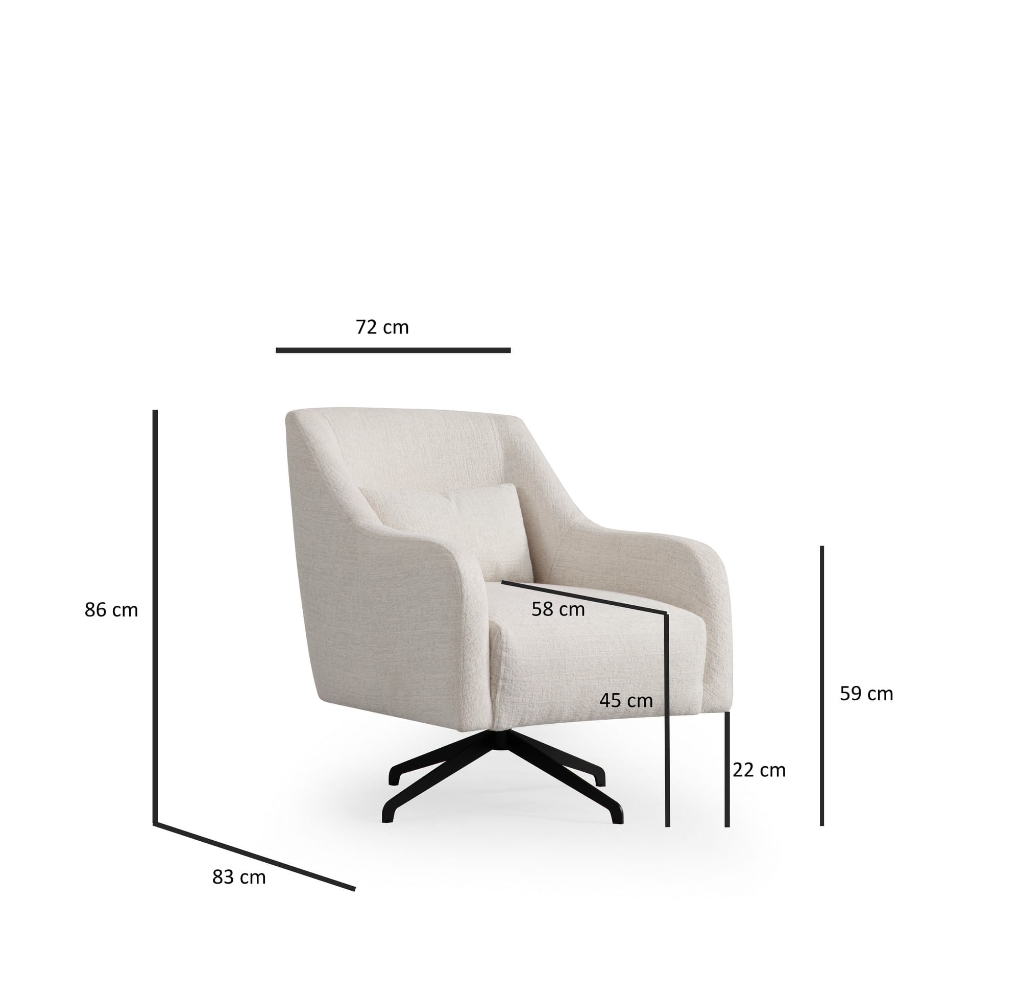 Fotoliu, Atelier Del Sofa, lemn fag si pal, alb, 80x95x88 cm — imaginea 7