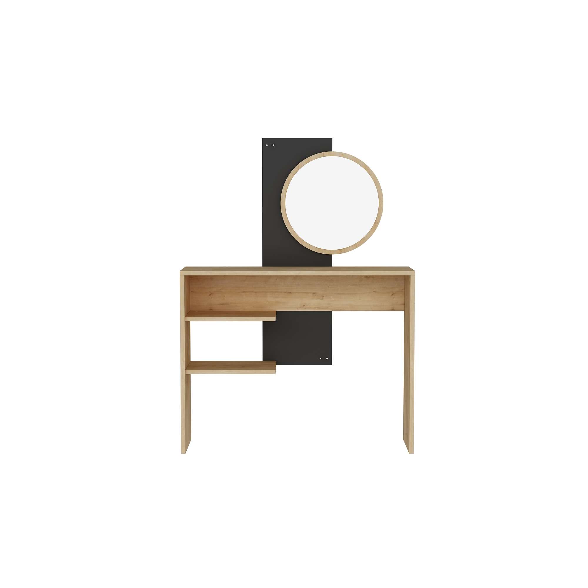 Masa de machiaj, Hanah Home, pal melaminat, safir antracit, 96x29.6x130 cm, oglinda inclusa — imaginea 2