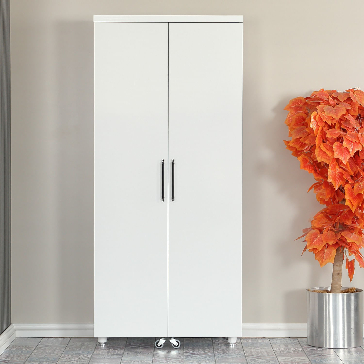 Dulap multifunctional, Hanah Home, pal, alb, 80x42x180 cm — imaginea 2