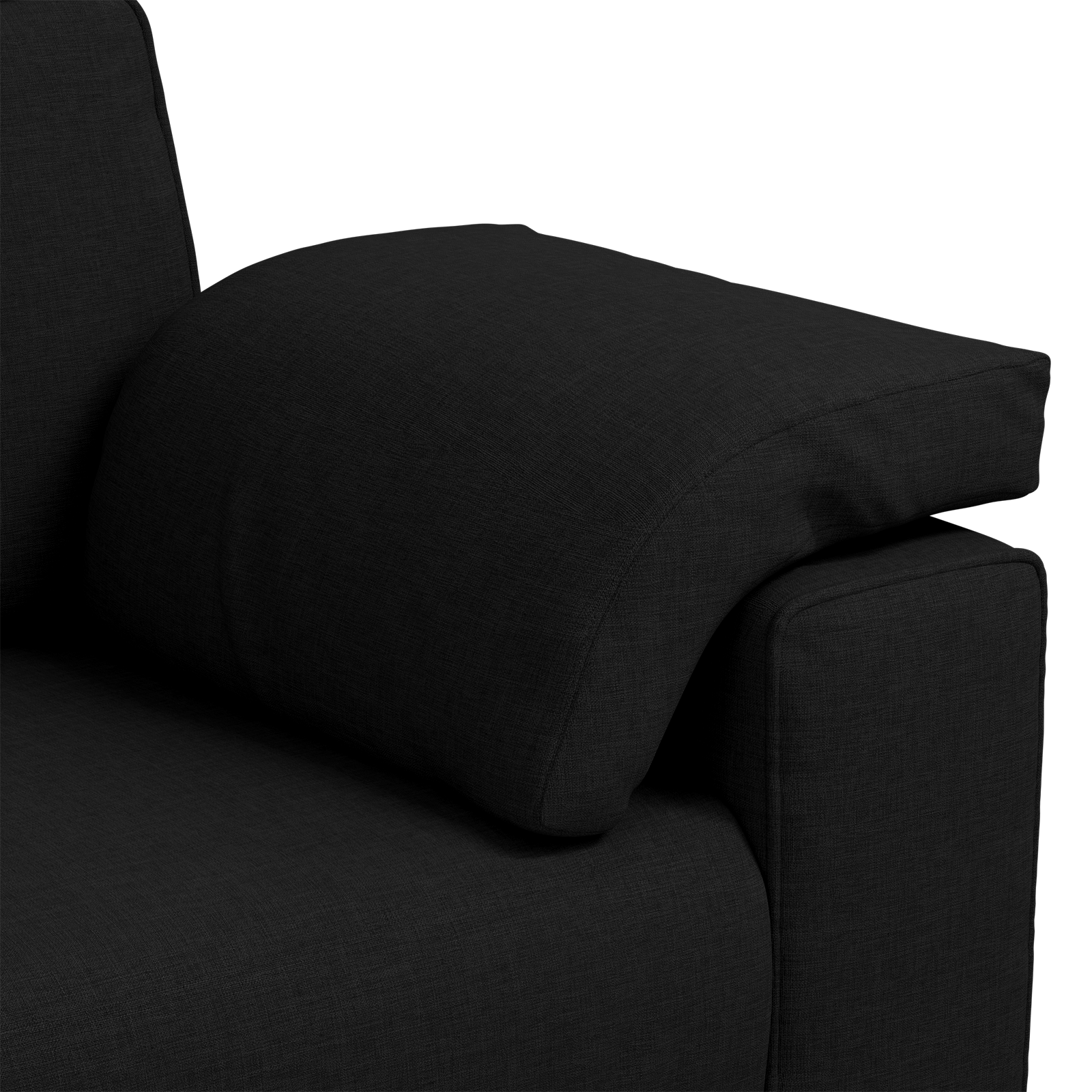 Set canapea, 2 piese, perne negre, textil — imaginea 8