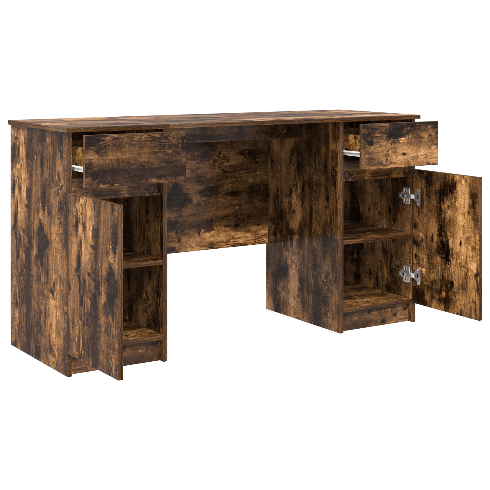 Birou, stejar fumuriu, 140x49x76 cm, lemn prelucrat — imaginea 5