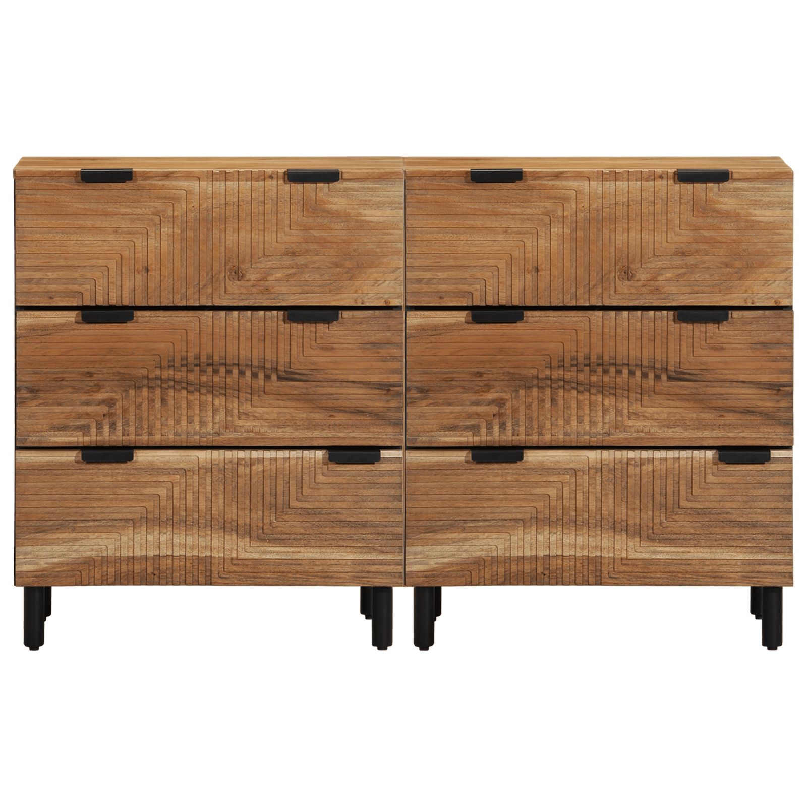 Sideboards 2 piese Marron 60x33x75 cm Lemn Masiv de Acacia — imaginea 4