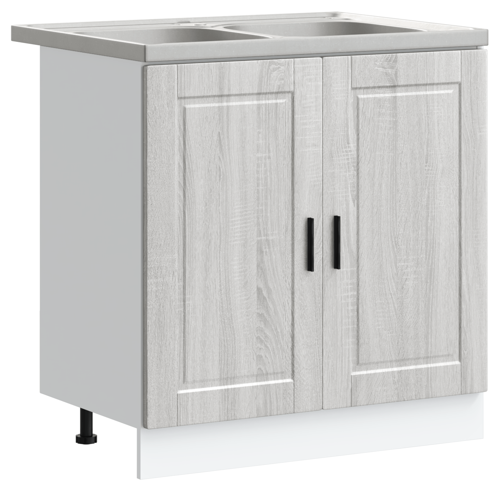 Dulap baza Porto cu chiuveta, gri sonoma 80x46x84,5 cm lemn — imaginea 2