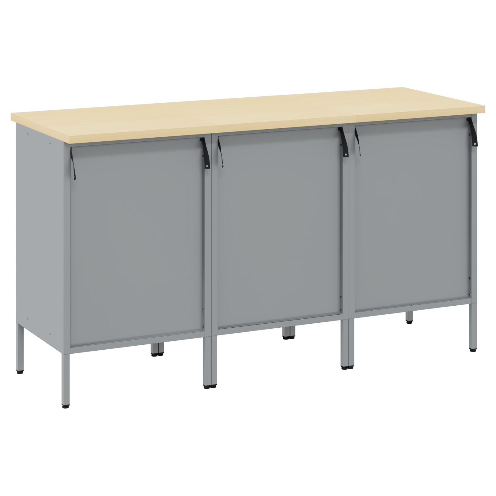Set dulap de lucru, 3 piese, rosu si gri, lemn prelucrat & otel — imaginea 11