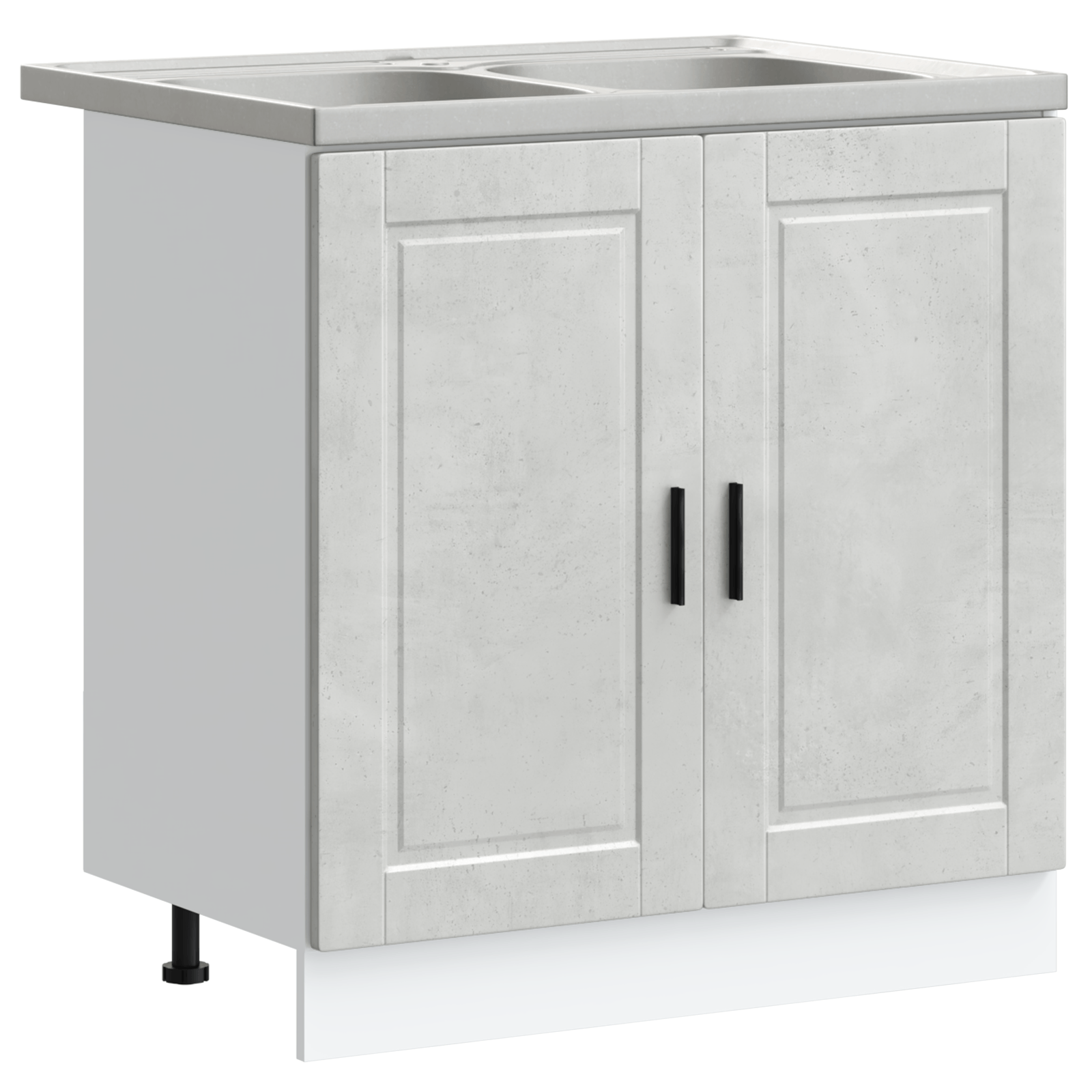 Dulap baza Porto cu chiuveta, gri beton, 80x46x84,5 cm, lemn — imaginea 2