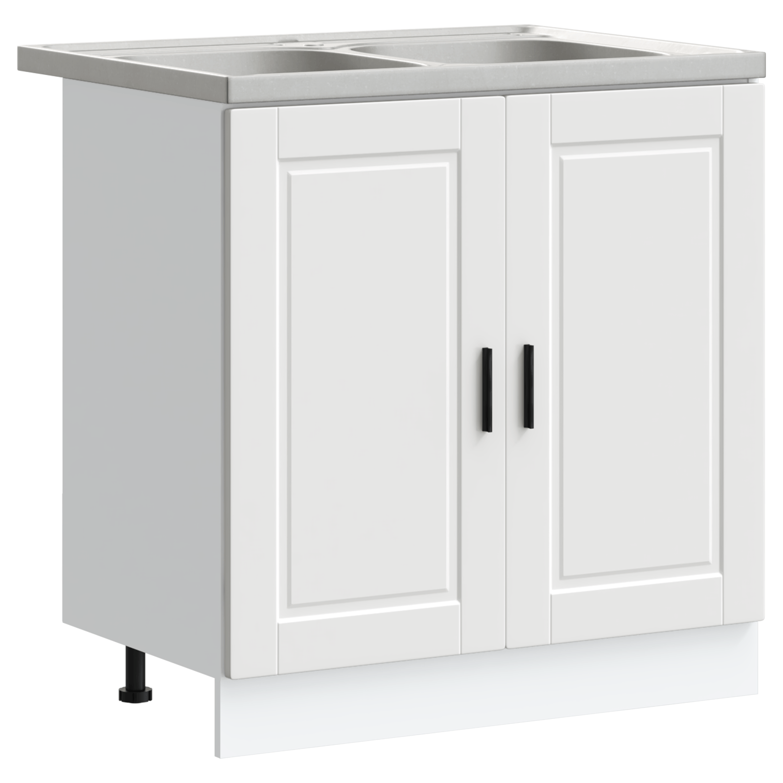 dulap de baza cu chiuveta "Porto" alb 80x46x84,5 cm din lemn prelucrat — imaginea 2