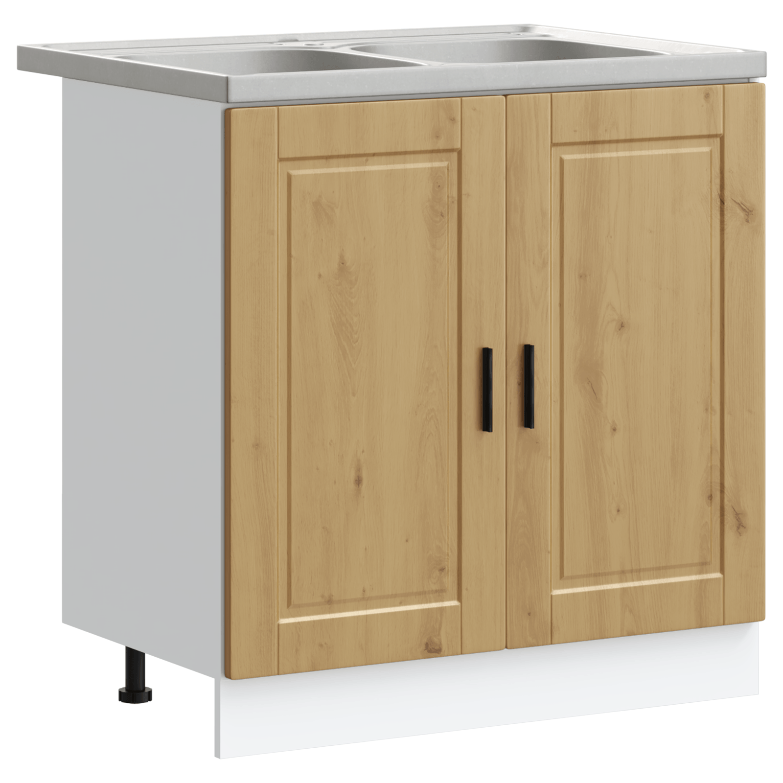 Dulap baza Porto cu chiuveta stejar artizanal 80x46x84,5cm lemn — imaginea 2