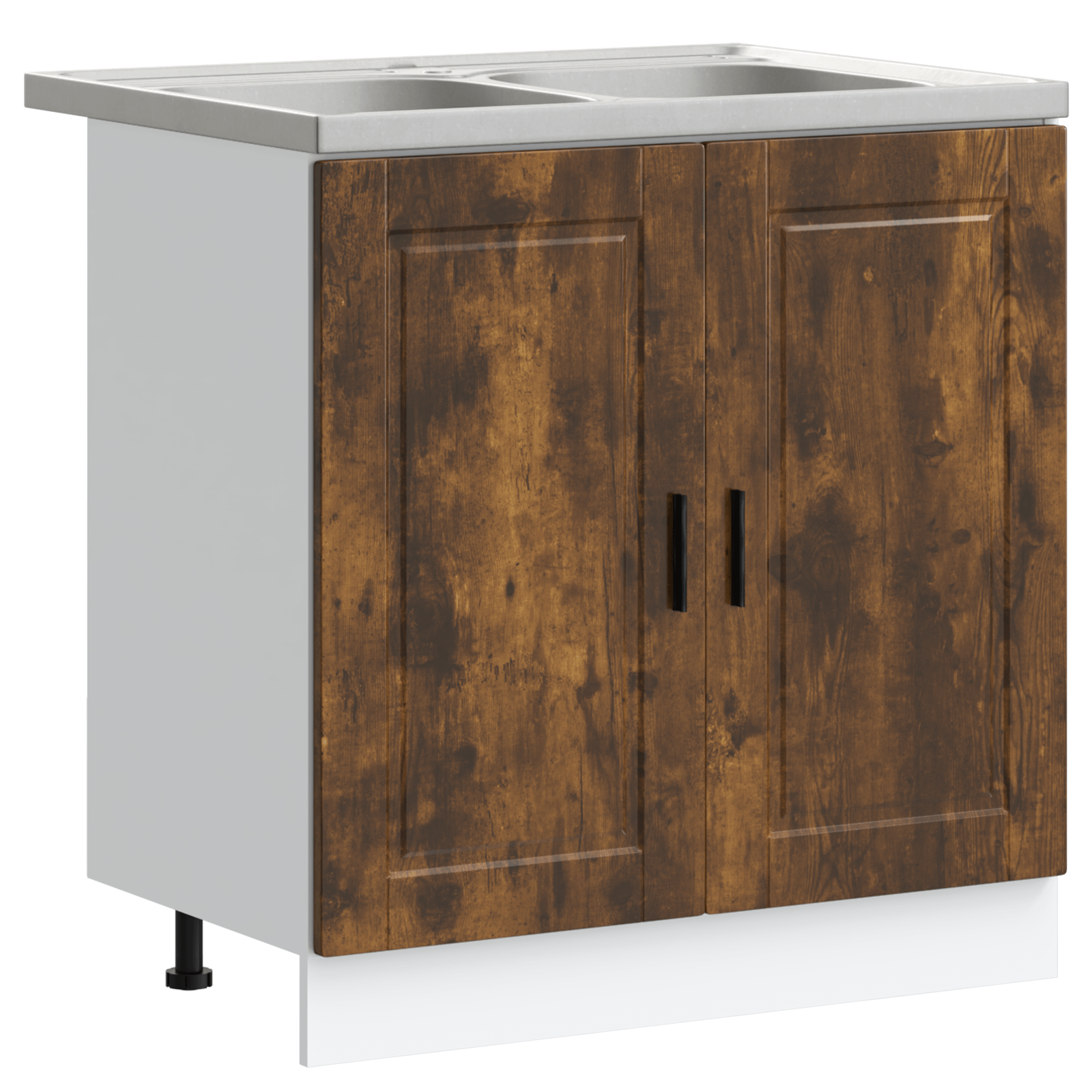 Dulap baza Porto cu chiuveta, stejar fumuriu 80x46x84,5 cm lemn — imaginea 2