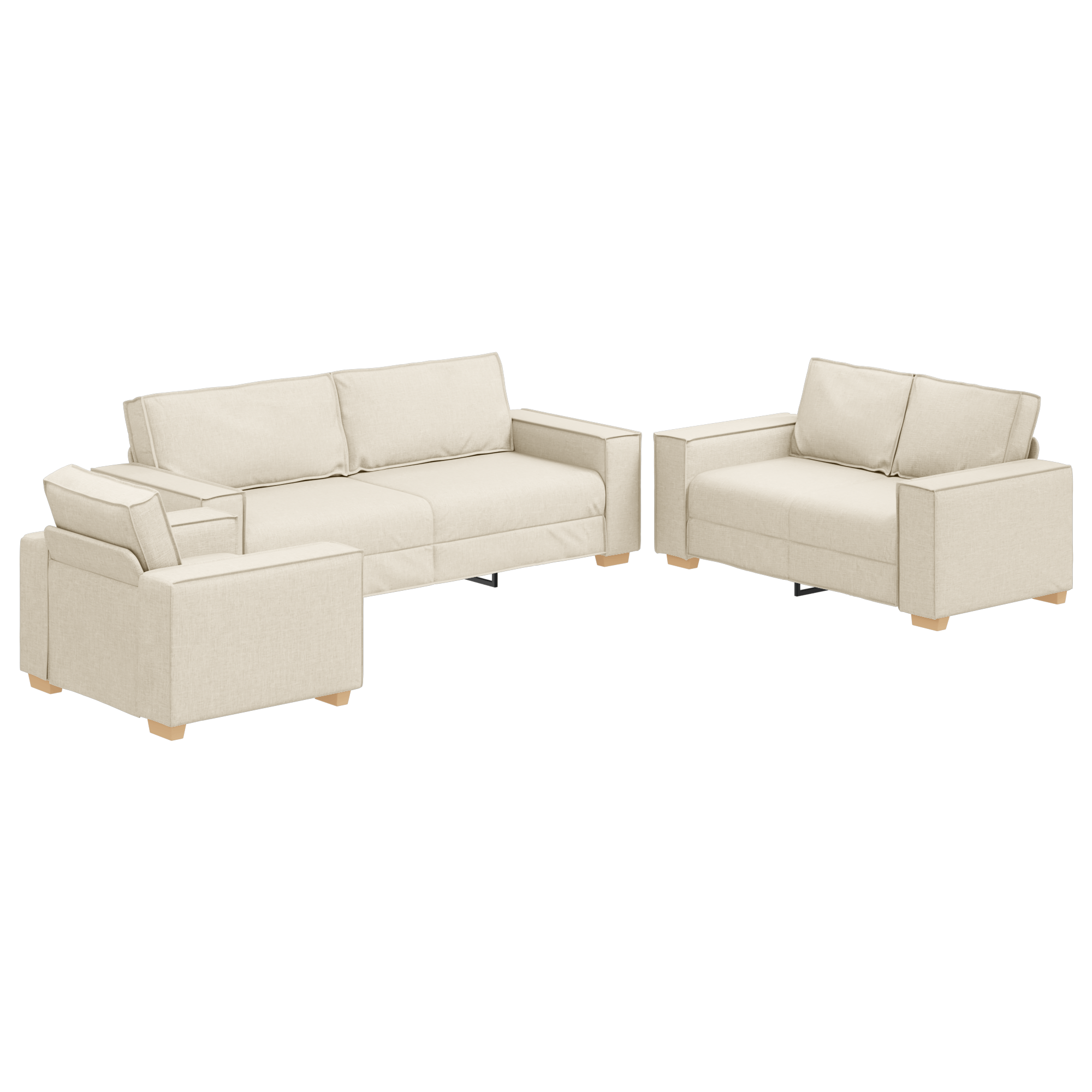 Set canapea, 3 piese, perne din in — imaginea 2