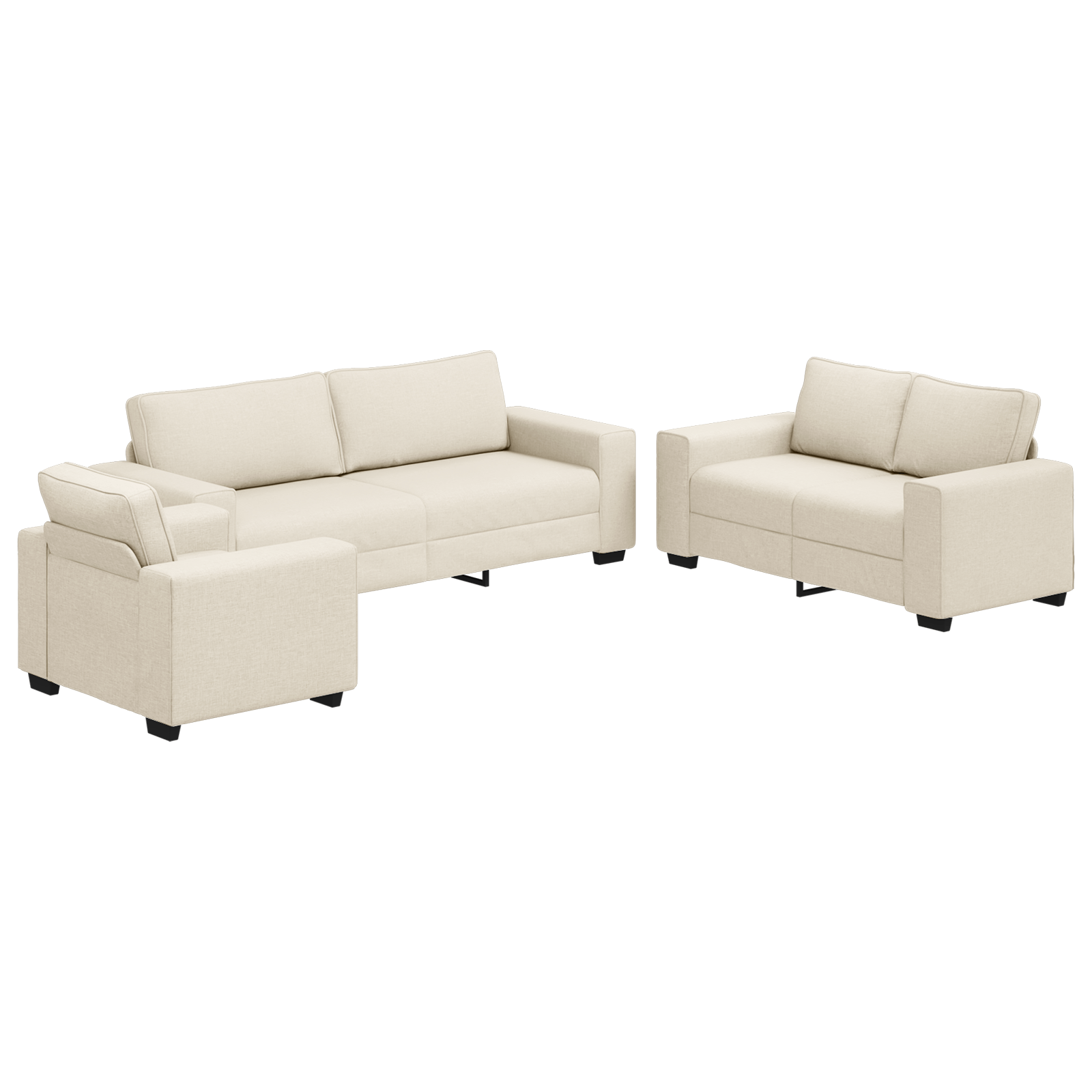 Set canapea, 3 piese, perne din in — imaginea 2